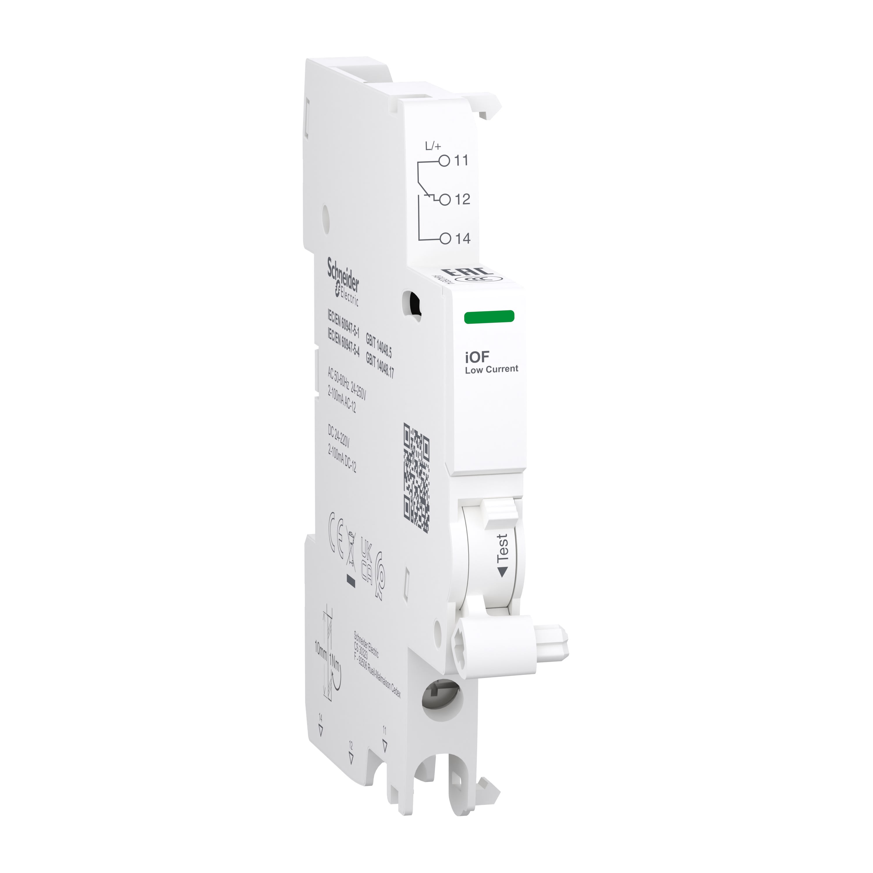 Schneider Electric - Reconditionné - Acti9 Contact Auxiliaire Bas niveau 1 OF - 2mA à 100mA CC/CA