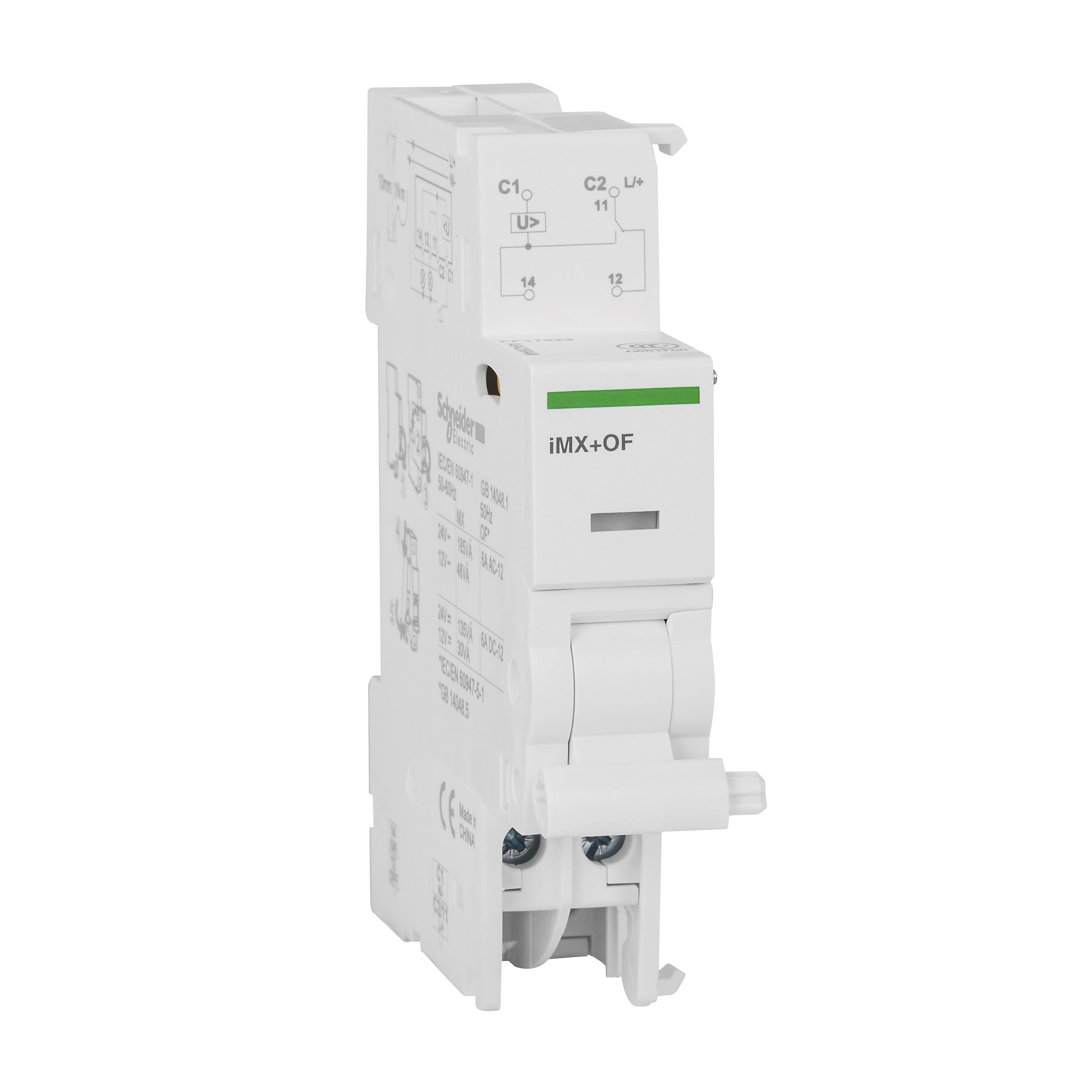 Schneider Electric - Reconditionné -Acti9 iMX+OF déclen. à émission tension+contact aux. 12..24VCA/CC