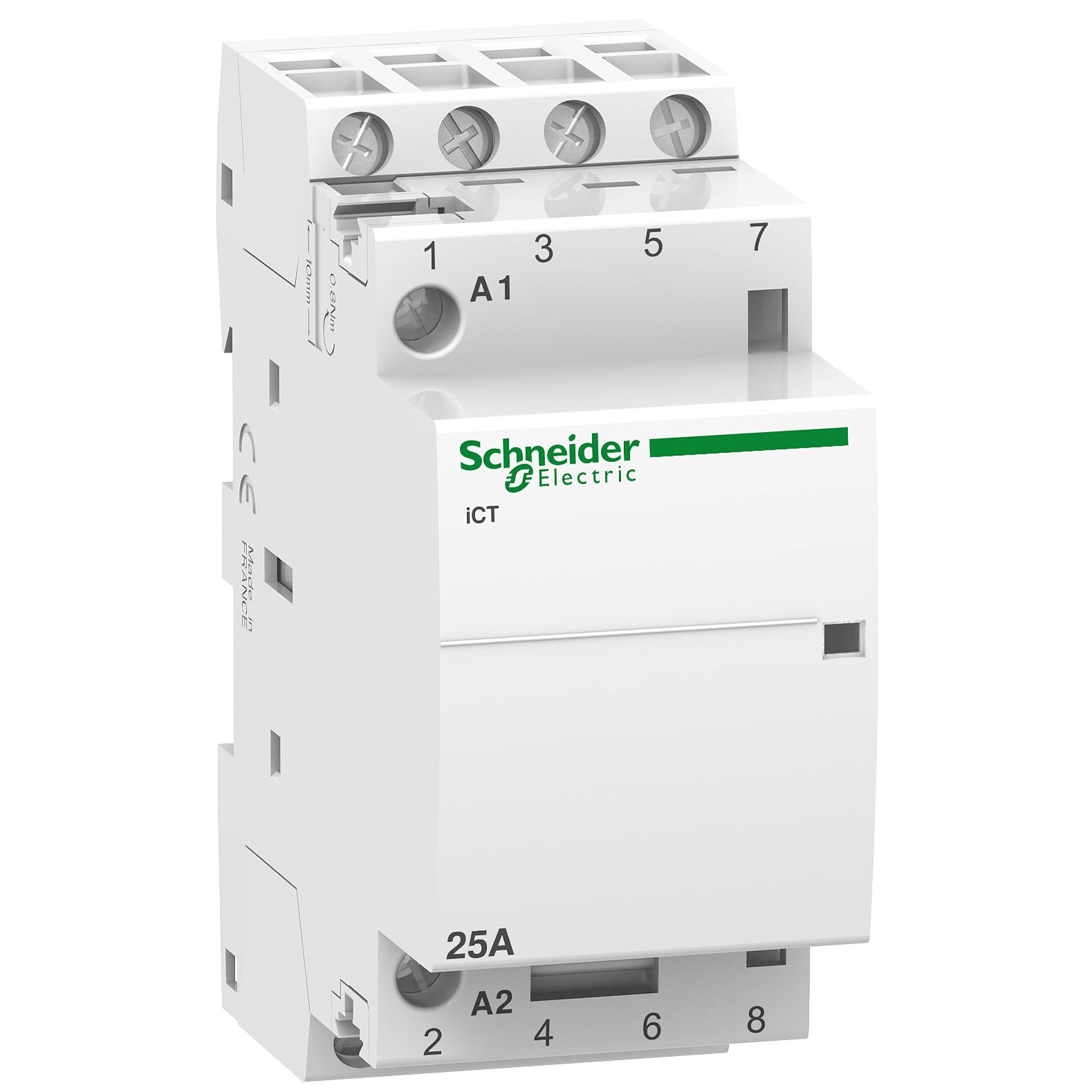 Schneider Electric - Reconditionné - Acti9 iCT- Contacteur auxiliarisable- 4P - 25A- 4NO - 24Vca 50Hz