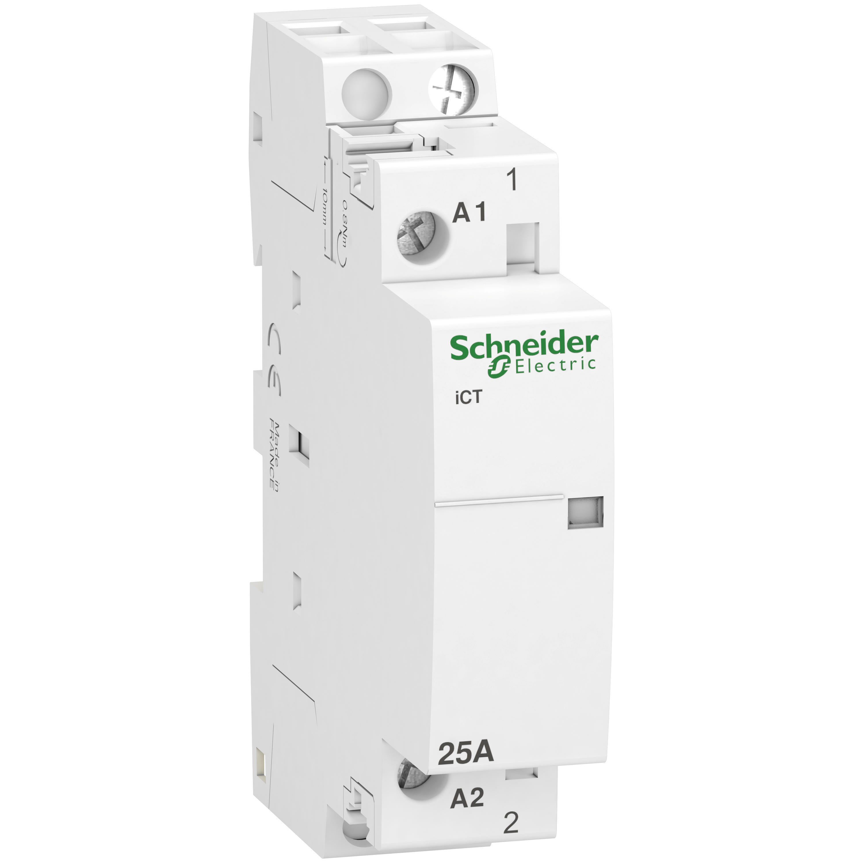 Schneider Electric - Reconditionné - Acti9 iCT - Contacteur aux. - 1P - 25A - 1NO - 230/240Vca - 50Hz