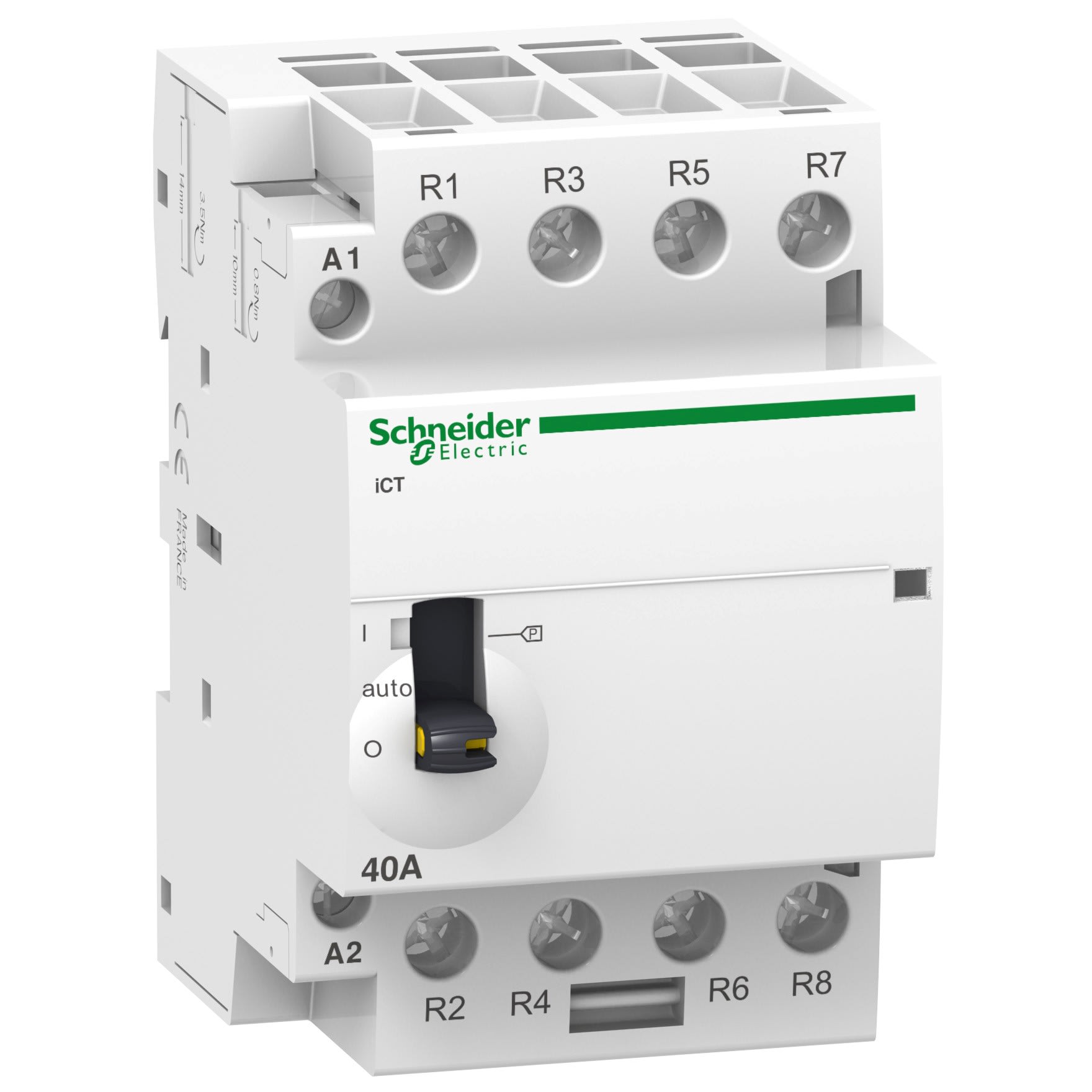Schneider Electric - Reconditionné - Acti9 iCT- Contacteur  avec maneton 4P - 63A -4NO- 220/240V 50Hz