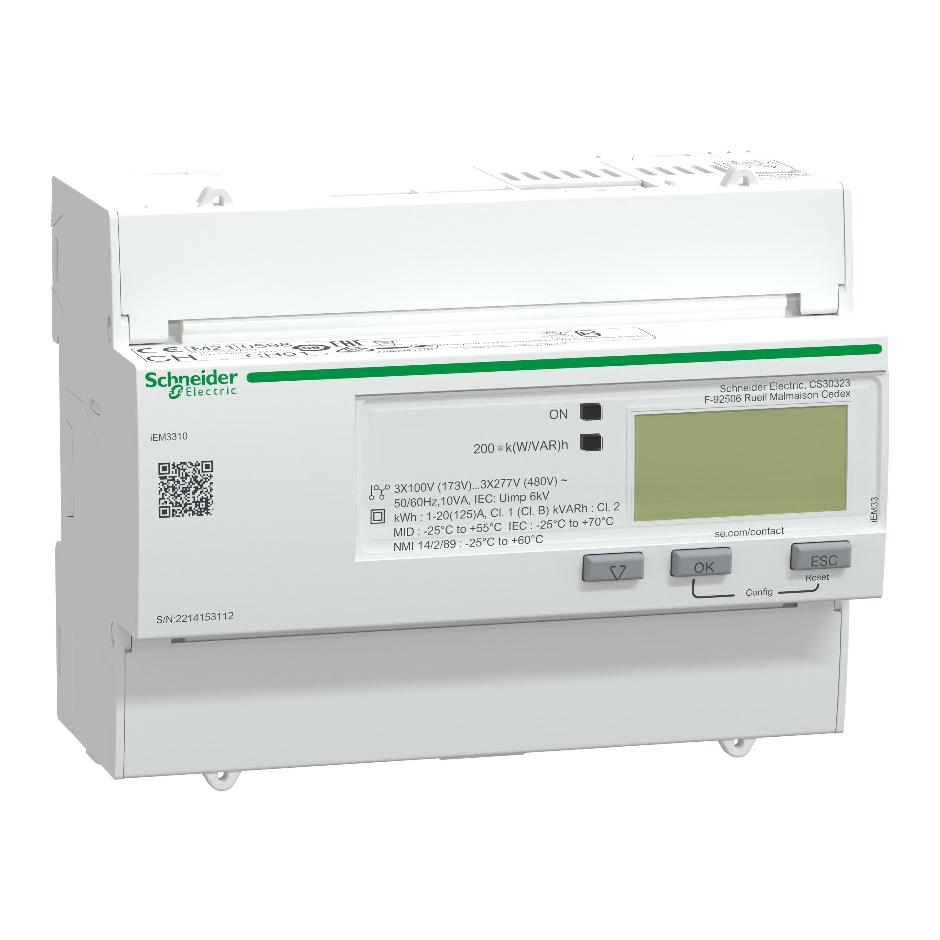 Schneider Electric - Reconditionné - Acti9 iEM - compteur d'énergie tri - 125A - impulsions - MID