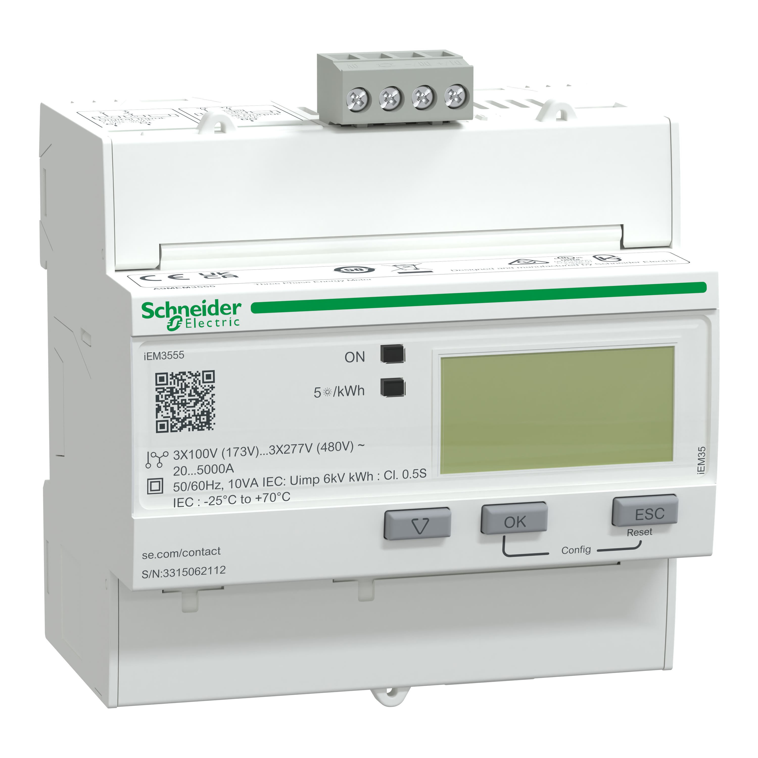 Schneider Electric - Reconditionné - Acti9 iEM - compteur tri avec TI souples - alarme kW - Modbus