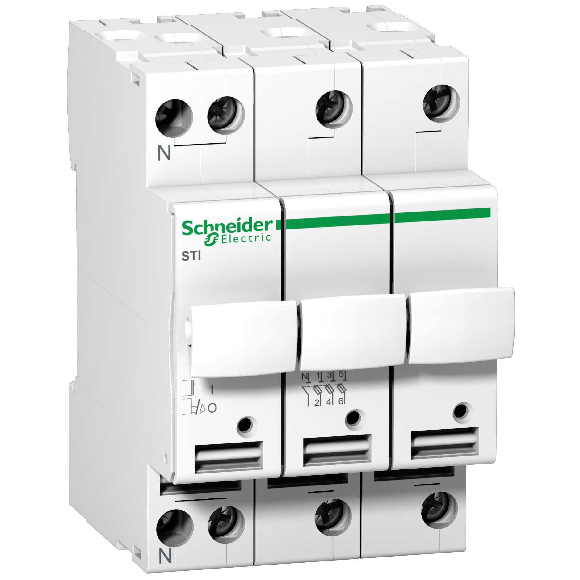 Schneider Electric - Reconditionné - Acti9 STI - Sect fusible à tiroir - 3P+N - 25A-fusible 10.3x38mm