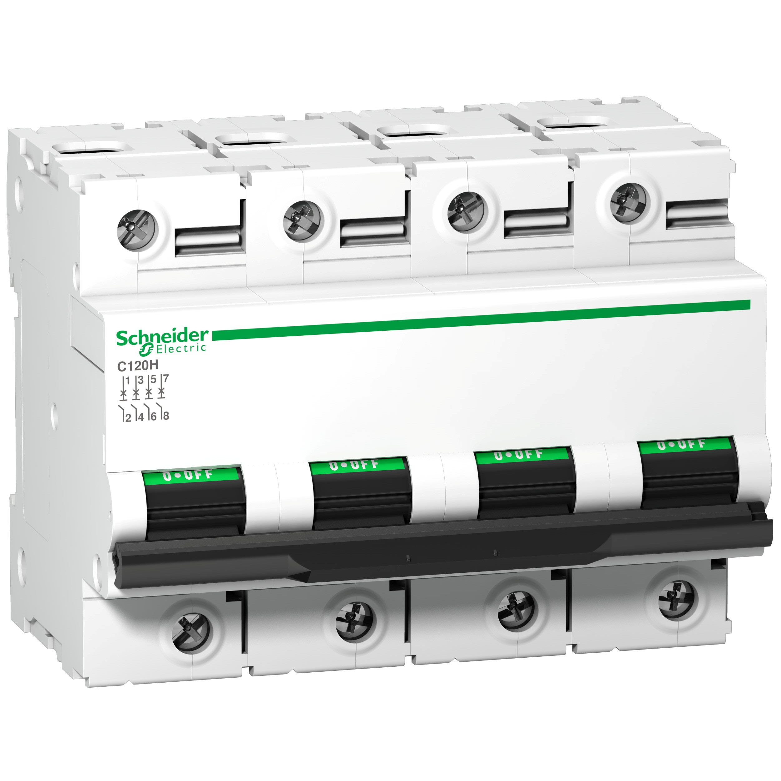 Schneider Electric - Reconditionné - Acti9 C120H Disjoncteur Modulaire 4P 100 A, courbe C, 15 kA