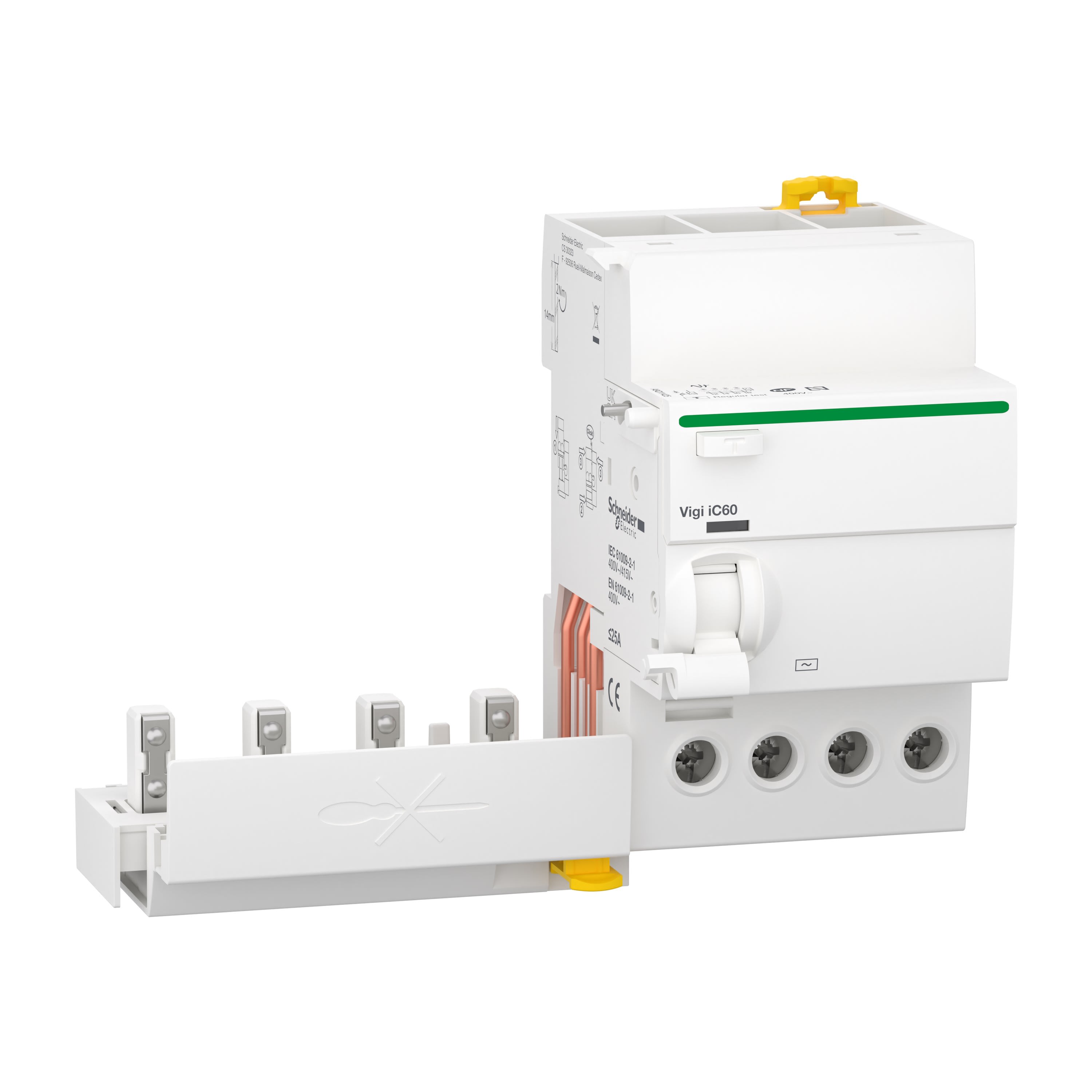 Schneider Electric - Reconditionné - Acti9 Vigi iC60 - Bloc diff 400Vca (Ph/Ph) -4P - 25A - 30mA - AC