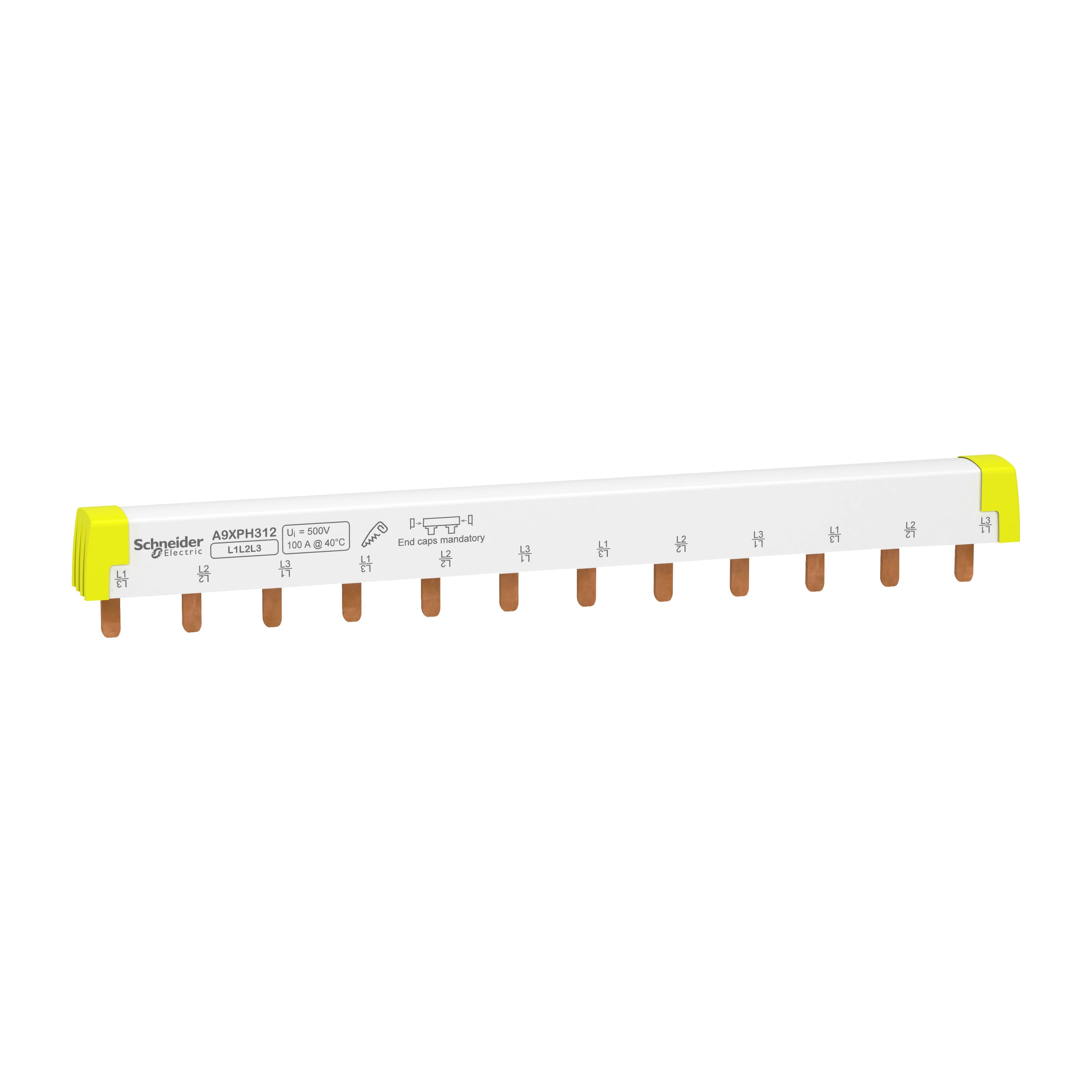 Schneider Electric - Reconditionné - Acti9 iC60 - peigne à dents - 3P - 100A - 12 modules de 18mm