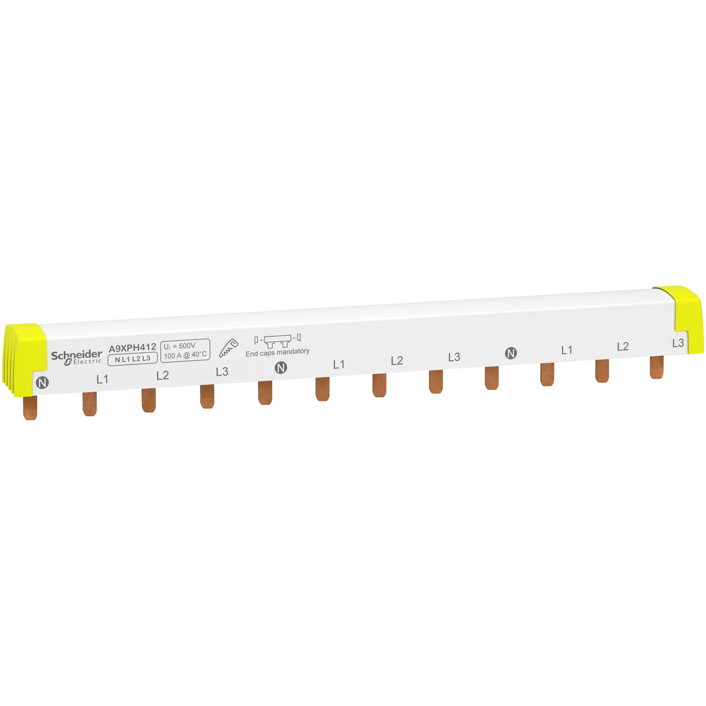 Schneider Electric - Reconditionné - Acti9 iC60 - peigne à dents - 4P - 100A - 12 modules de 18mm