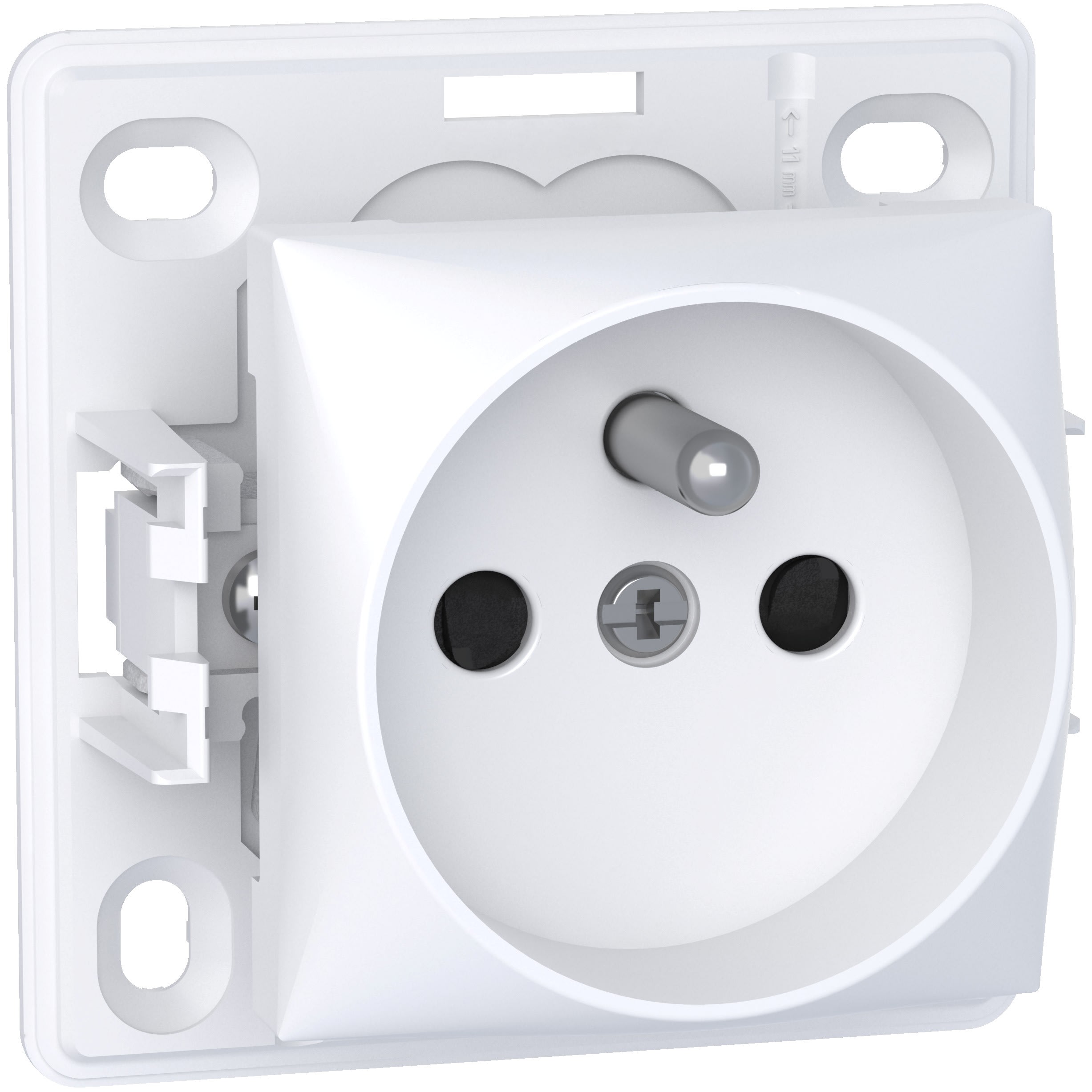 Schneider Electric - Reconditionné - Alréa, prise de courant 2P + T, connexion rapide, blanc polaire