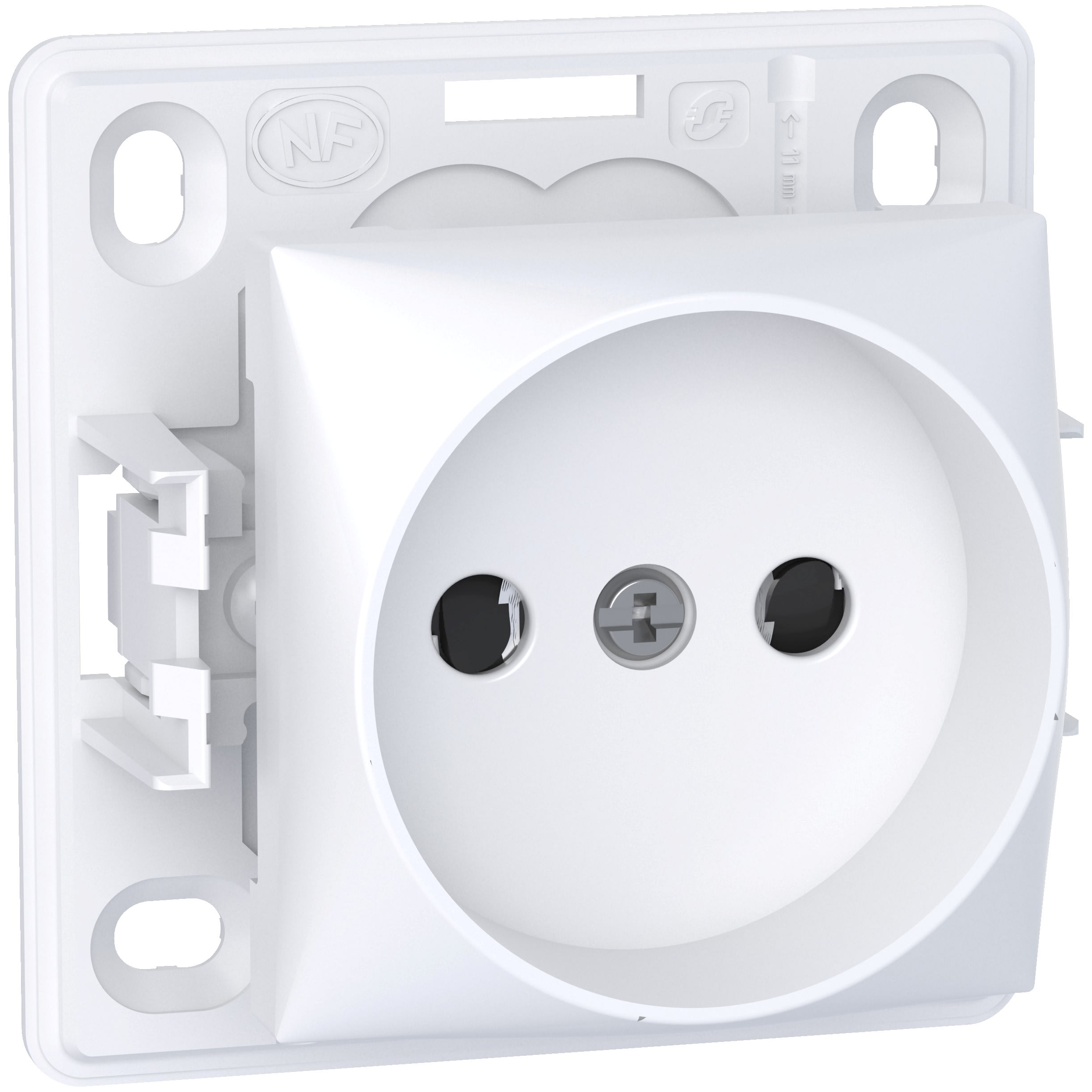 Schneider Electric - Reconditionné - Alréa, prise de courant 2P, connexion rapide, blanc polaire