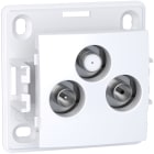 Schneider Electric - Reconditionné - Alréa- Prise TV Radio -1 entrée hertz+sat-3 sorties TV FM SAT