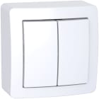 Schneider Electric - Reconditionné - Alréa, Double va-et-vient avec cadre saillie, blanc polaire