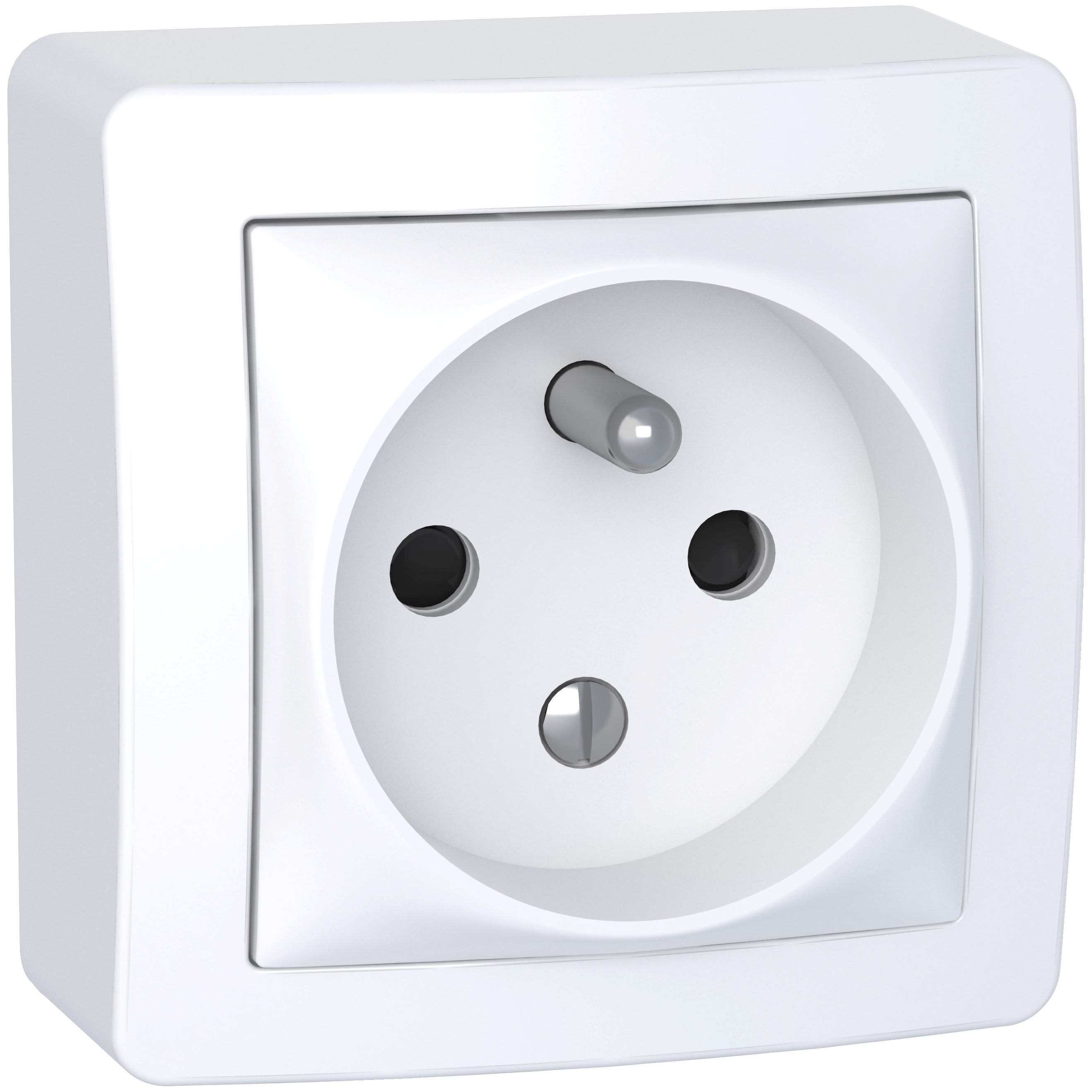 Schneider Electric - Reconditionné - Alréa - prise de courant - 2P+T - complet - blanc polaire