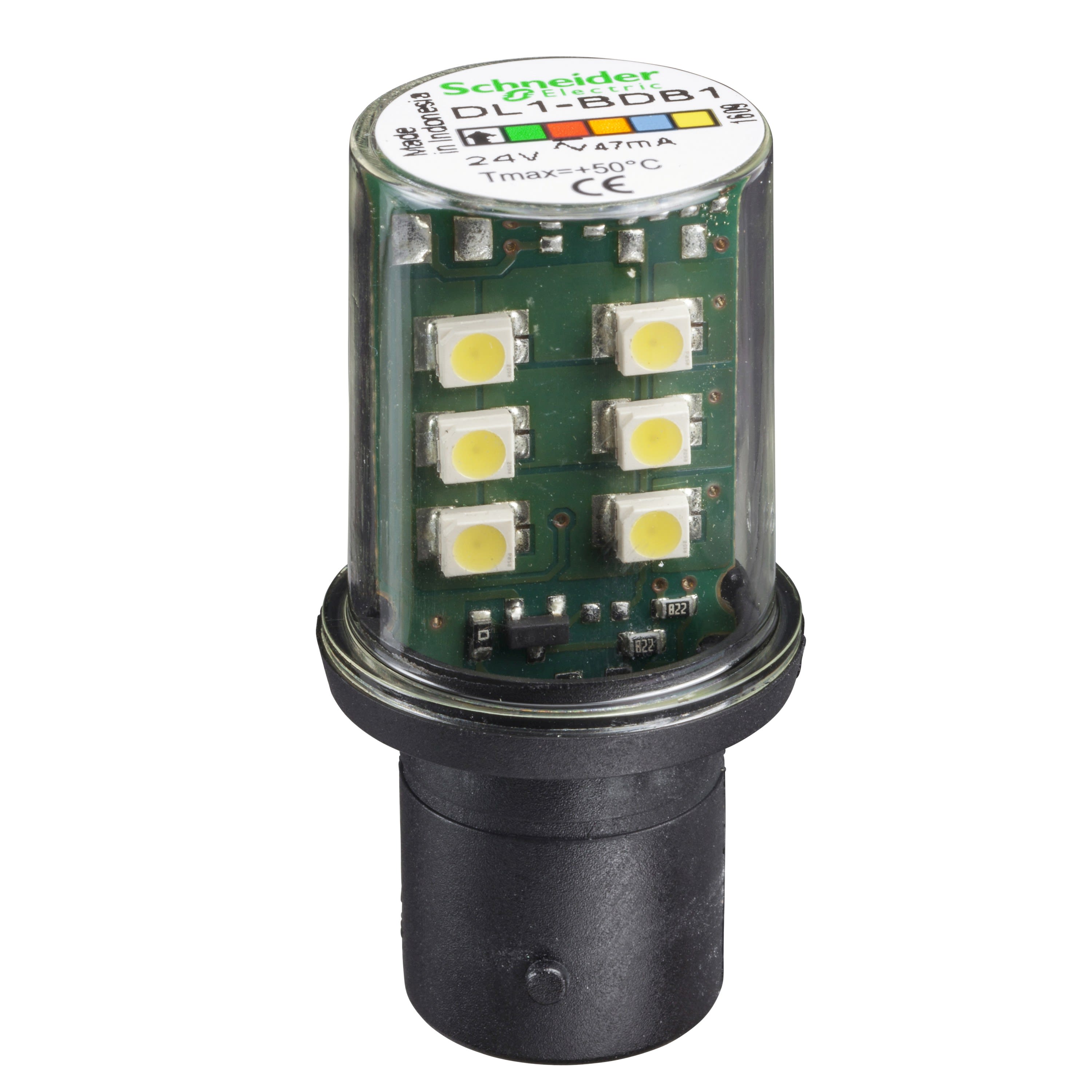 Schneider Electric - Reconditionné - Harmony - lampe de signalisation LED - blanc - BA 15d - 24V