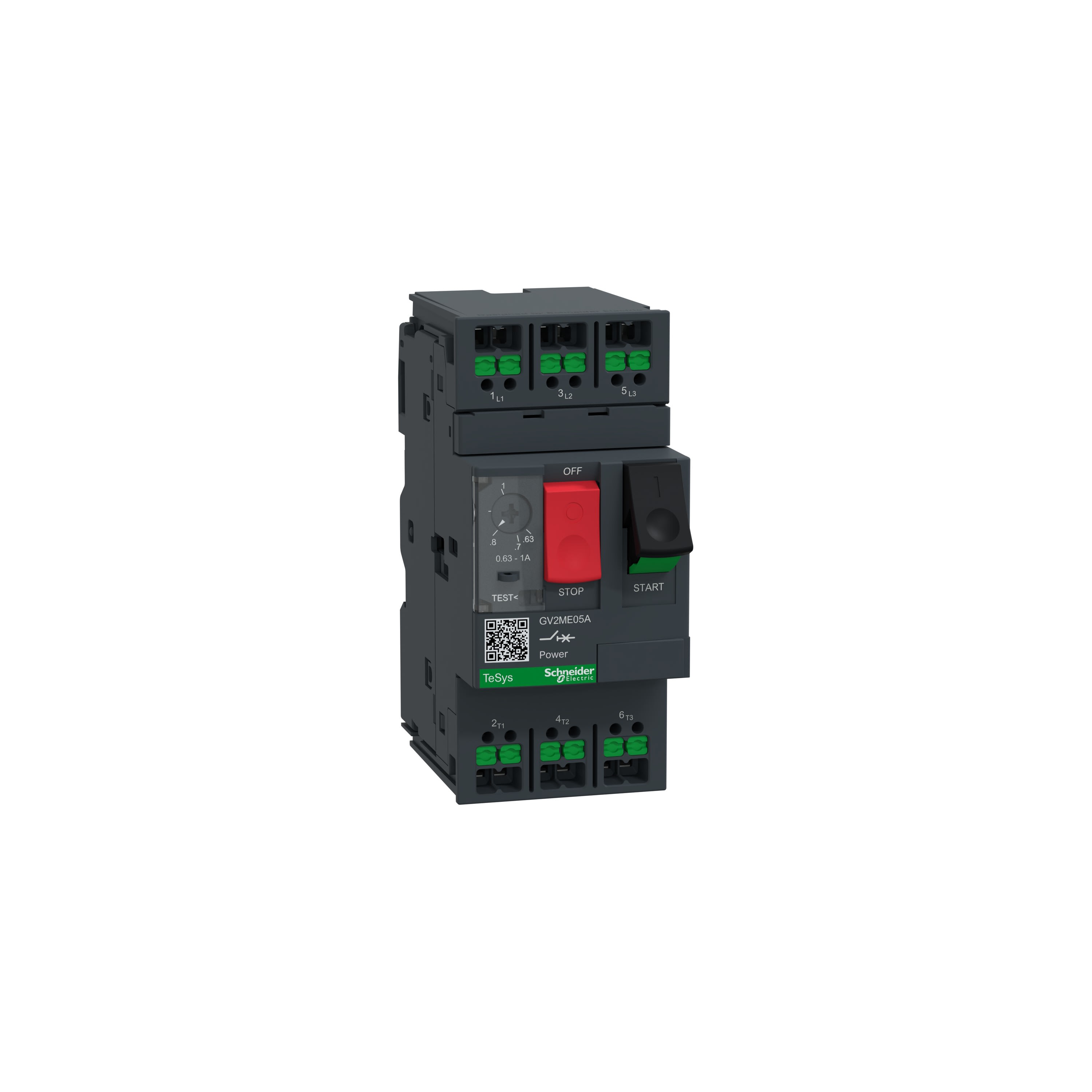 Schneider Electric - Snap In - TeSys GV2ME - disj. moteur -0,63 à 1A - 3P 3d - magnéto-thermique
