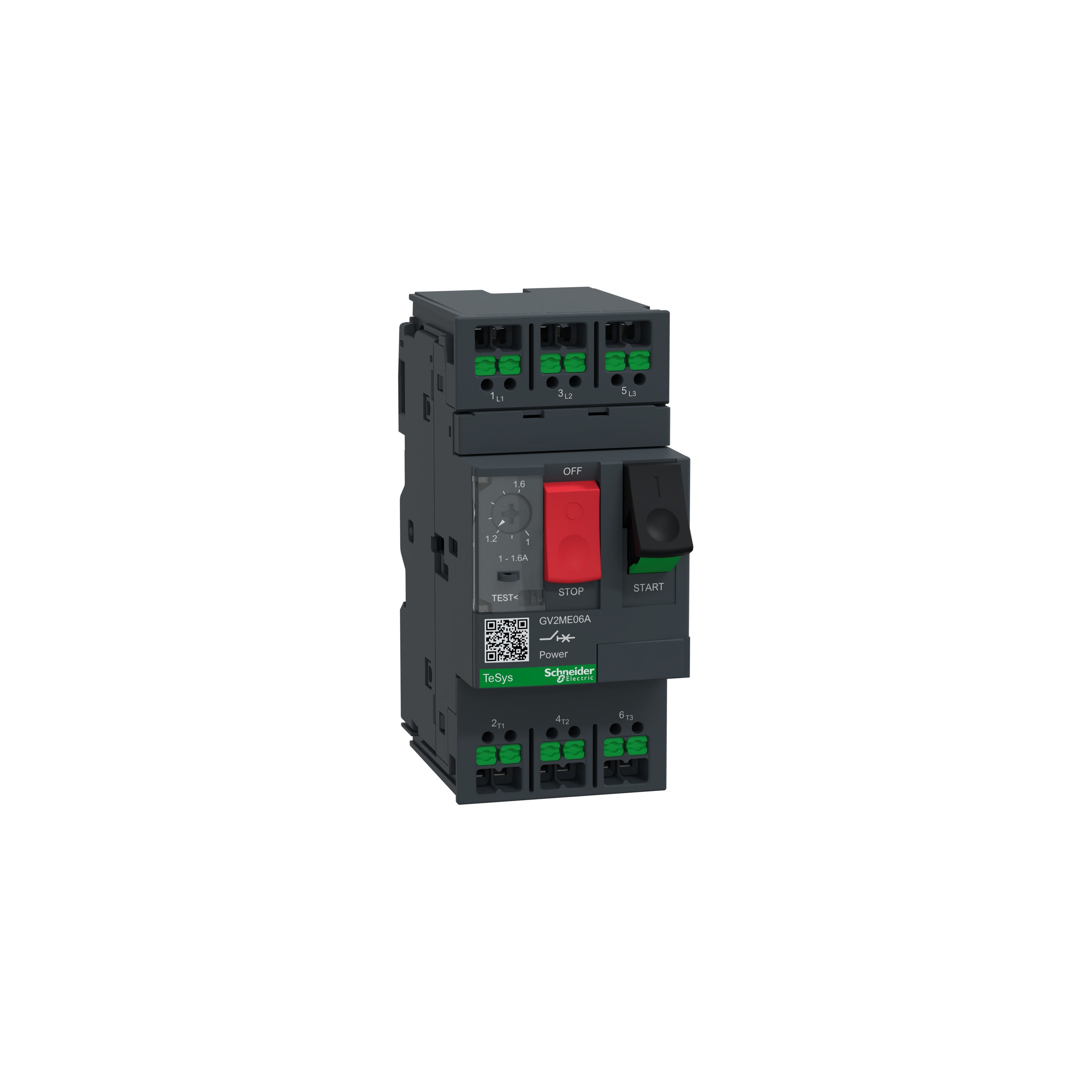 Schneider Electric - Snap In - TeSys GV2ME - disj. moteur - 1 à 1,6A - 3P 3d - magnéto-thermique