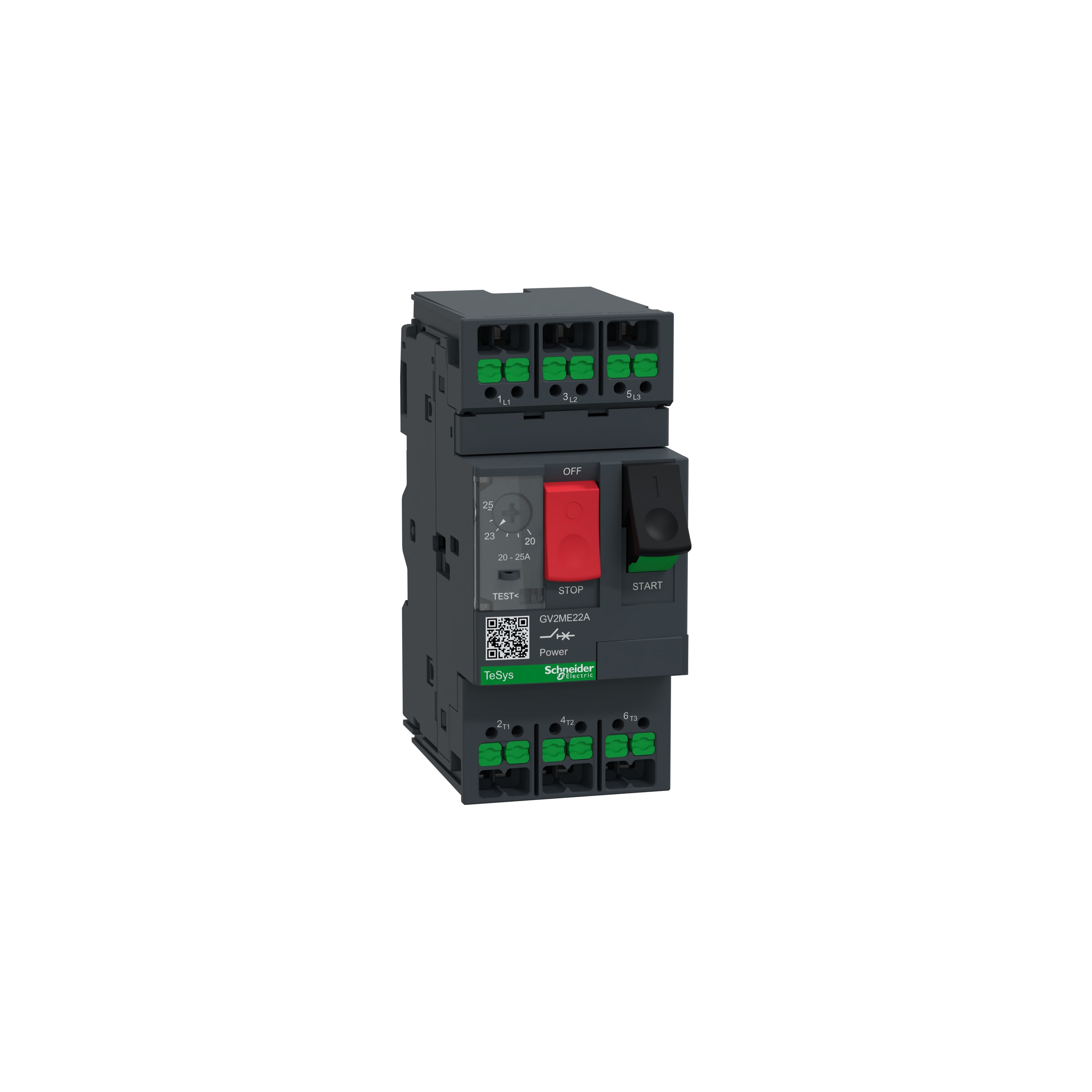 Schneider Electric - Snap In - TeSys GV2ME - disj. moteur - 20 à 25A - 3P 3d - magnéto-thermique