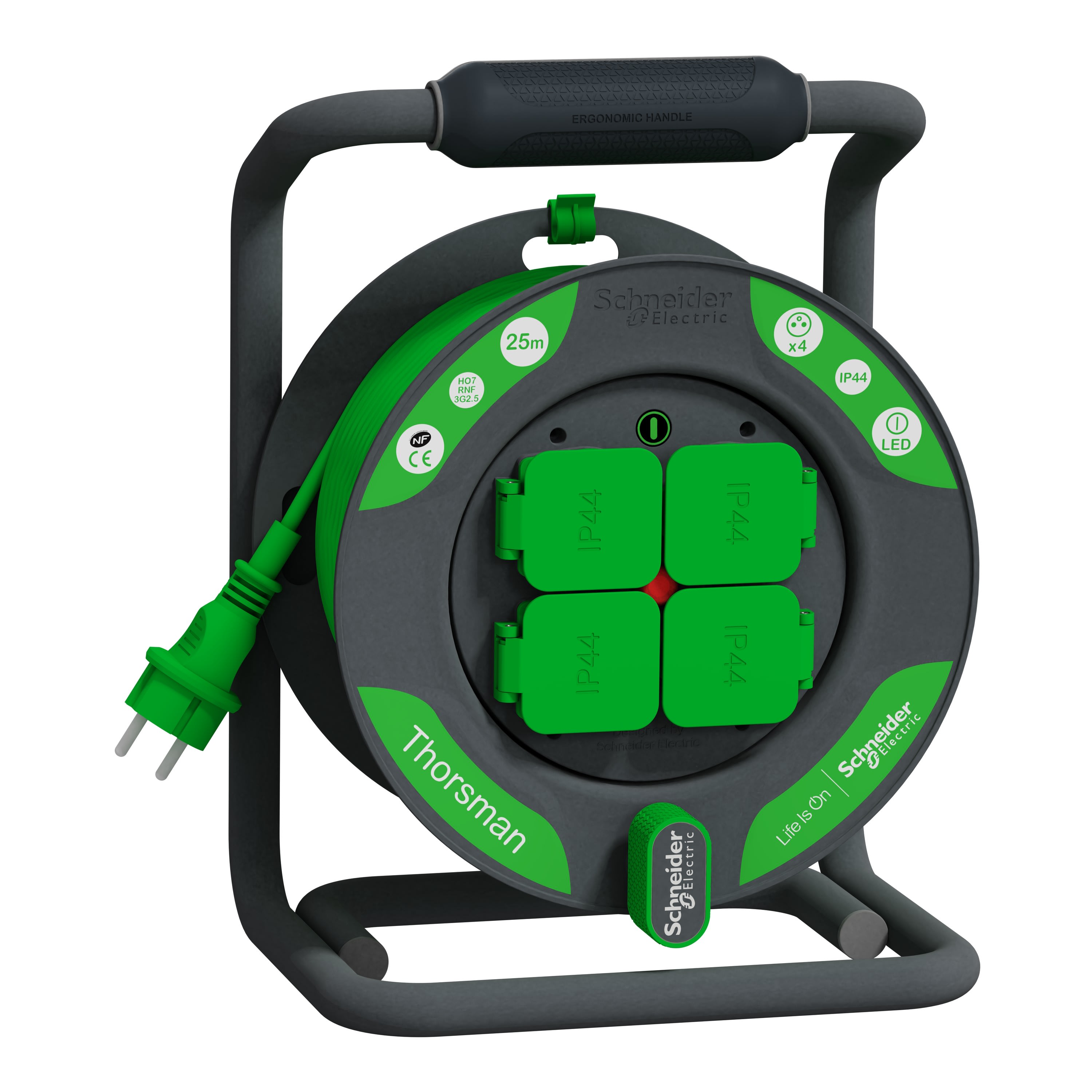 Schneider Electric - Reconditionné - Thorsman - Enrouleur chantier - 25m - HO7RNF - 3G 2,5mm² - IP44