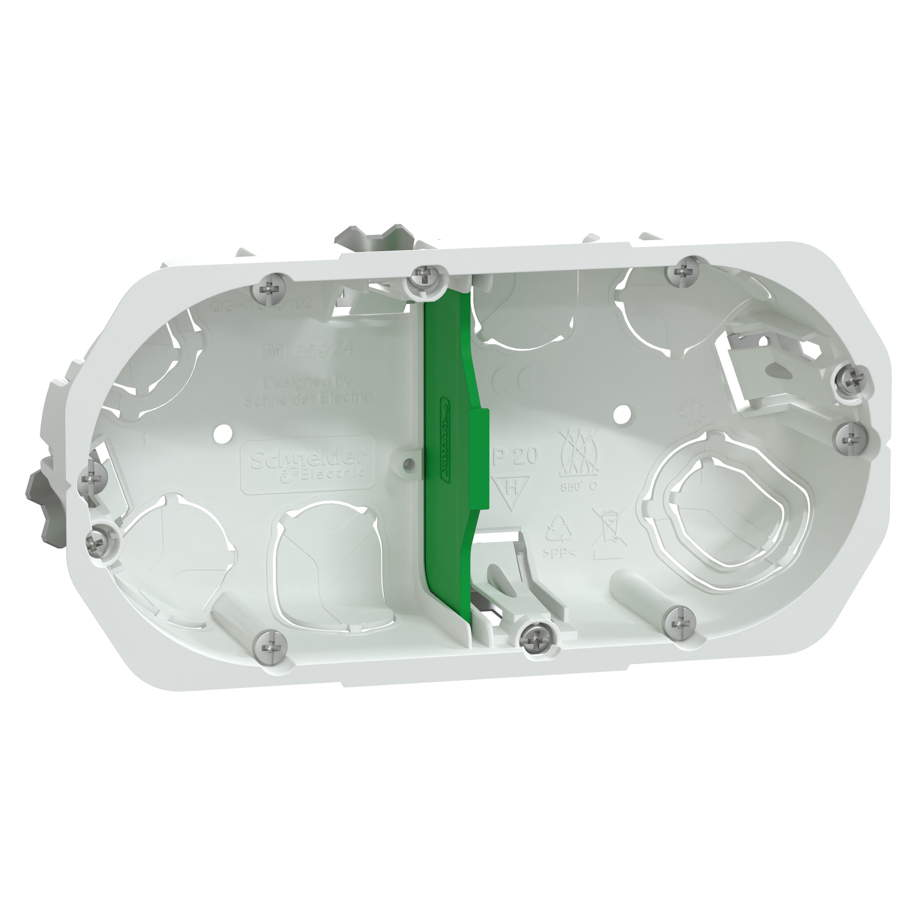 Schneider Electric - Reconditionné - Multifix-boîte d'encast. -Ø 67mm-prof 40mm -2postes entraxe 71mm