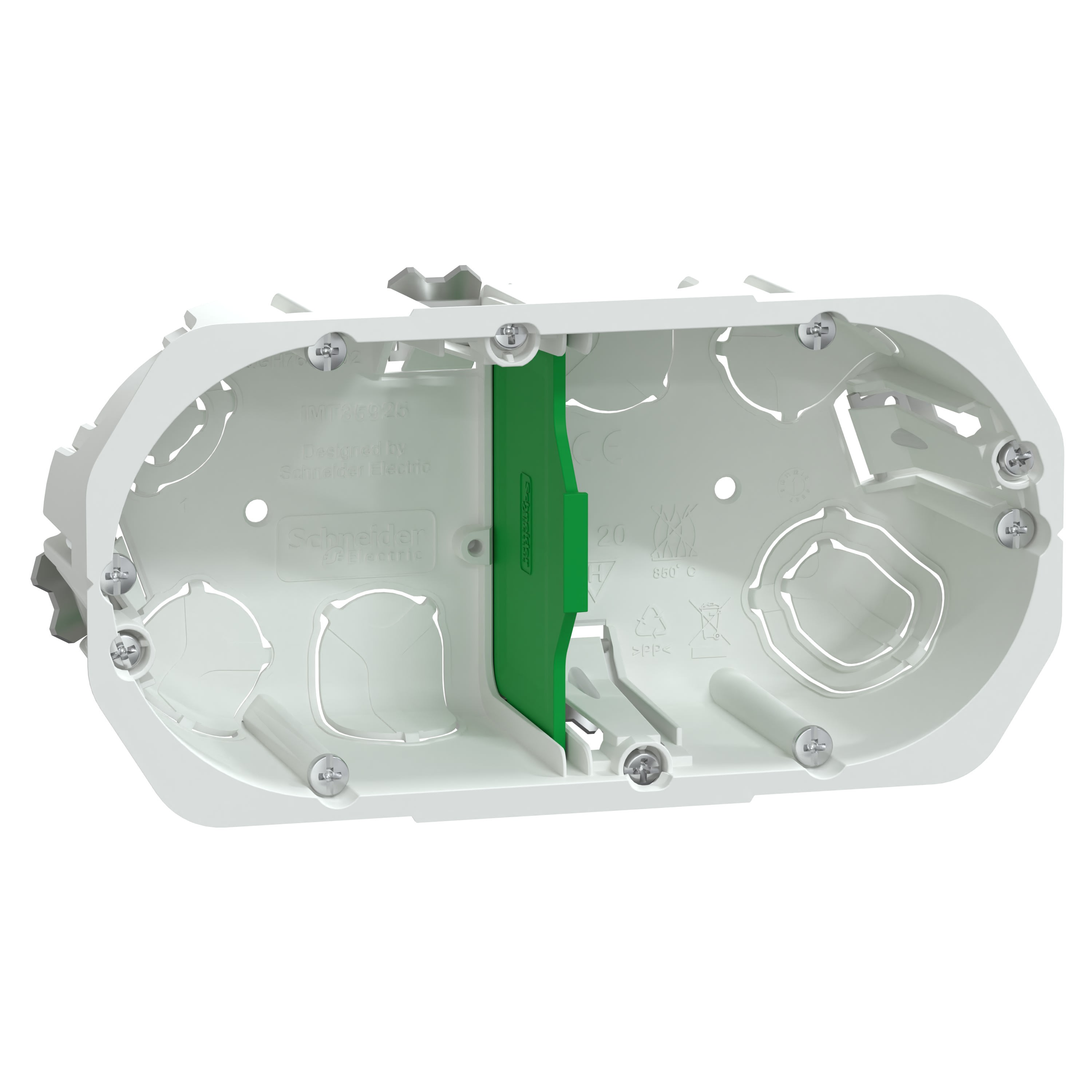 Schneider Electric - Reconditionné - Multifix-boîte d'encast. -Ø 67mm-prof 50mm -2postes entraxe 71mm