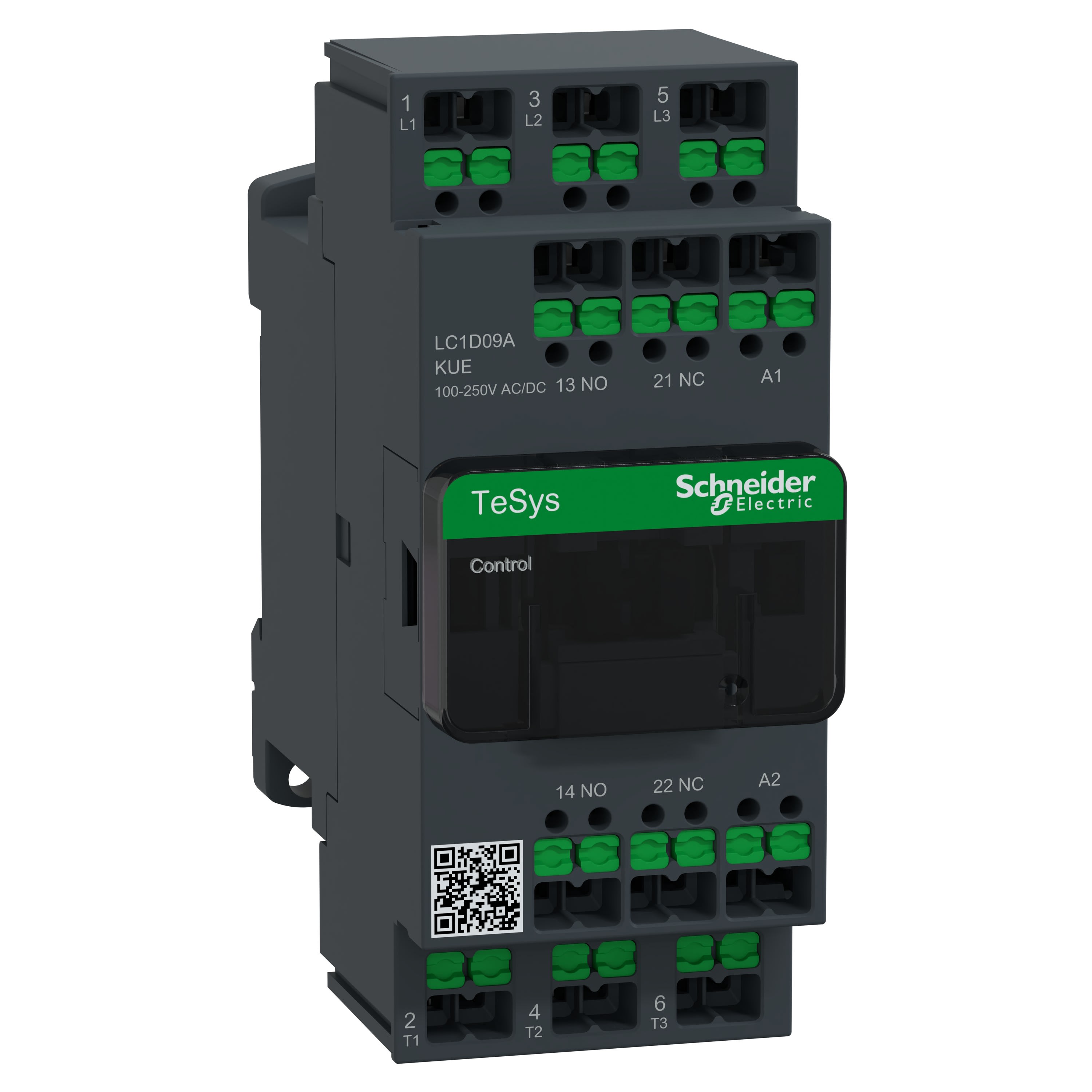 Schneider Electric - TeSys LC1D - Snap In - Advanced - 3P - AC3 - inf 440V 9A - 100 à 250Vca-cc