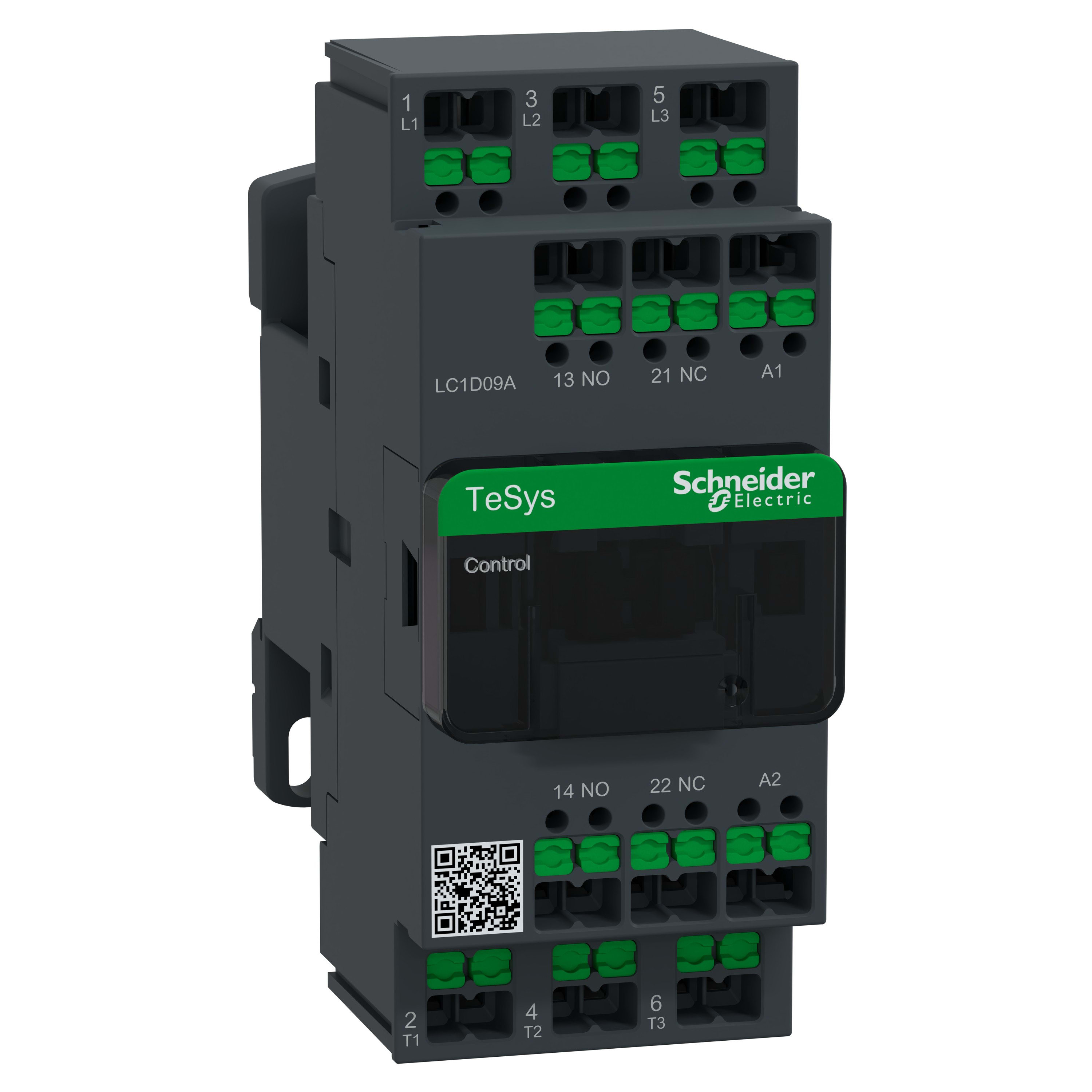 Schneider Electric - TeSys LC1D - Snap In - contacteur - 3P - AC-3 440V - 9A - bobine 600Vca