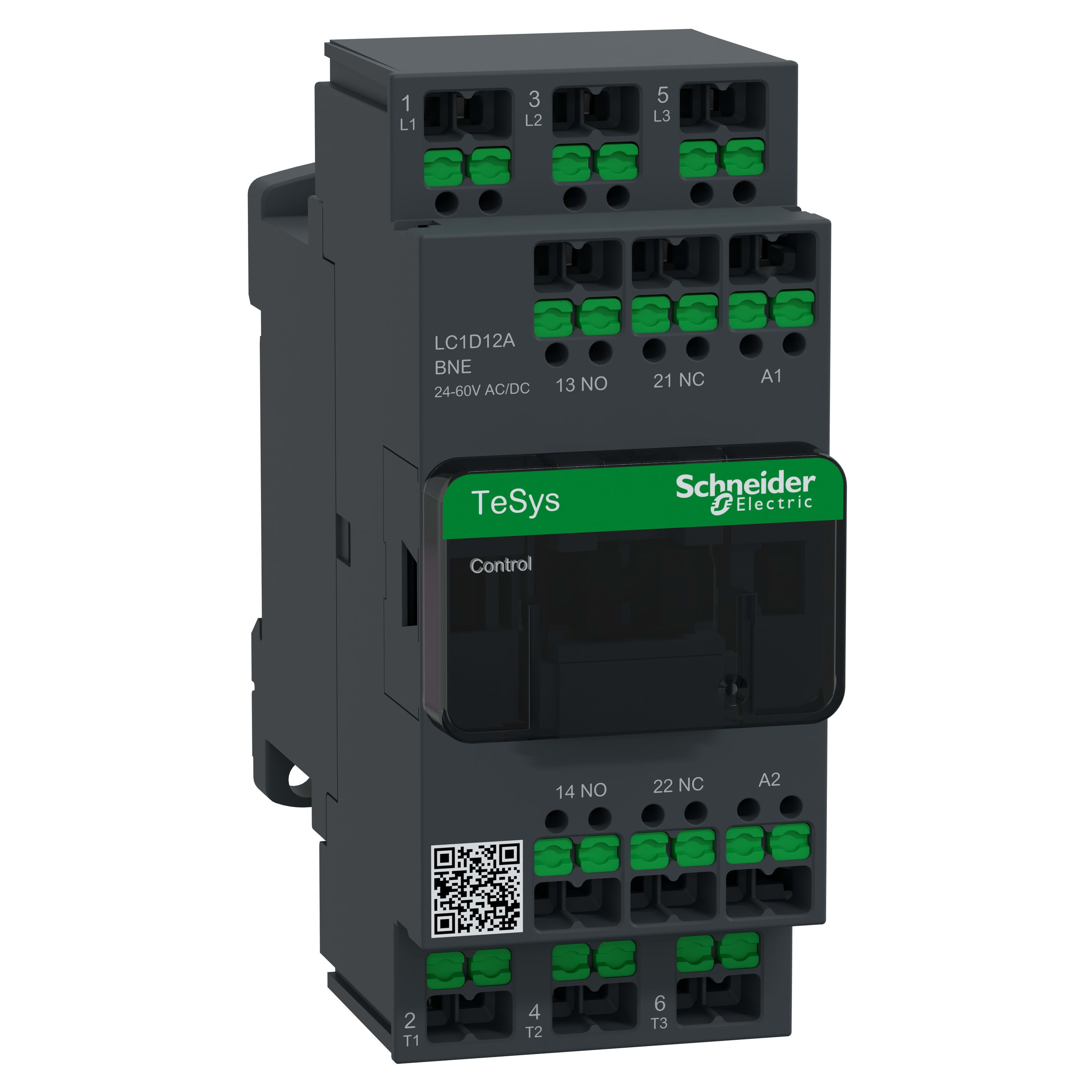 Schneider Electric - TeSys LC1D - Snap In - Advanced - 3P - AC3 - inf 440V 12A - 24 à 60Vca-cc