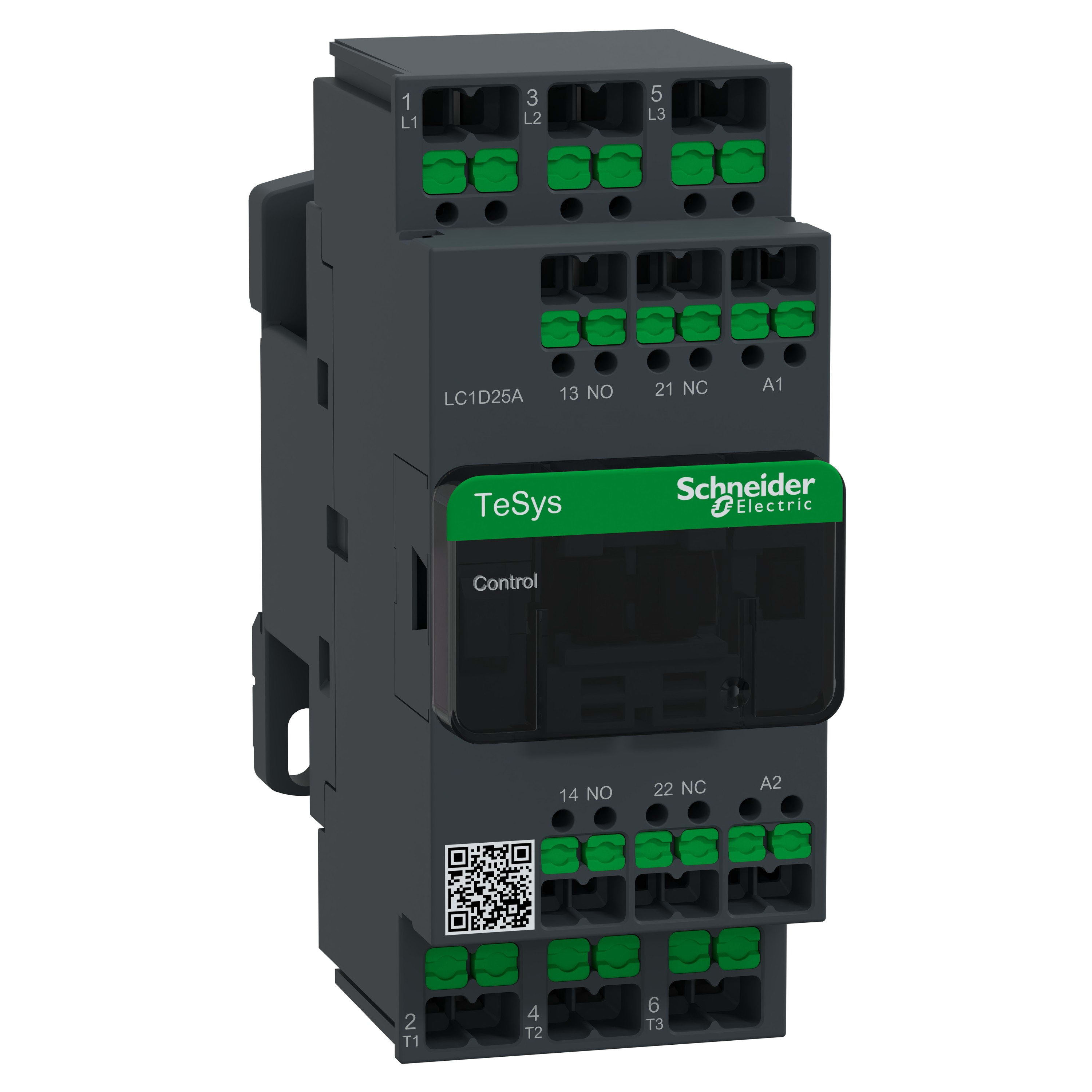 Schneider Electric - TeSys LC1D - Snap In - contacteur - 3P - AC-3 440V - 25A - bobine 220Vca