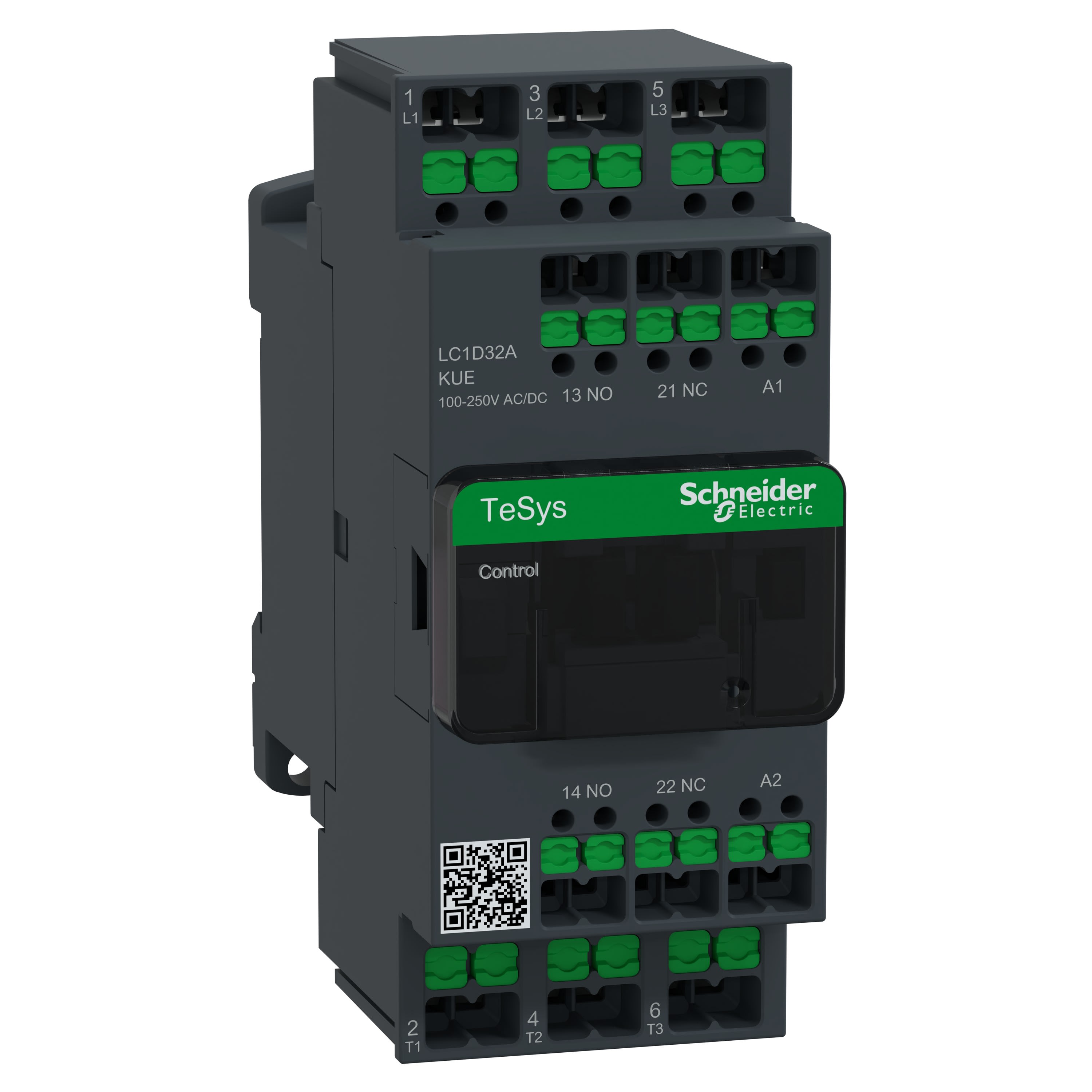 Schneider Electric - TeSys LC1D - Snap In - Advanced - 3P - AC3 - inf 440V 32A - 100 à 250Vca-cc