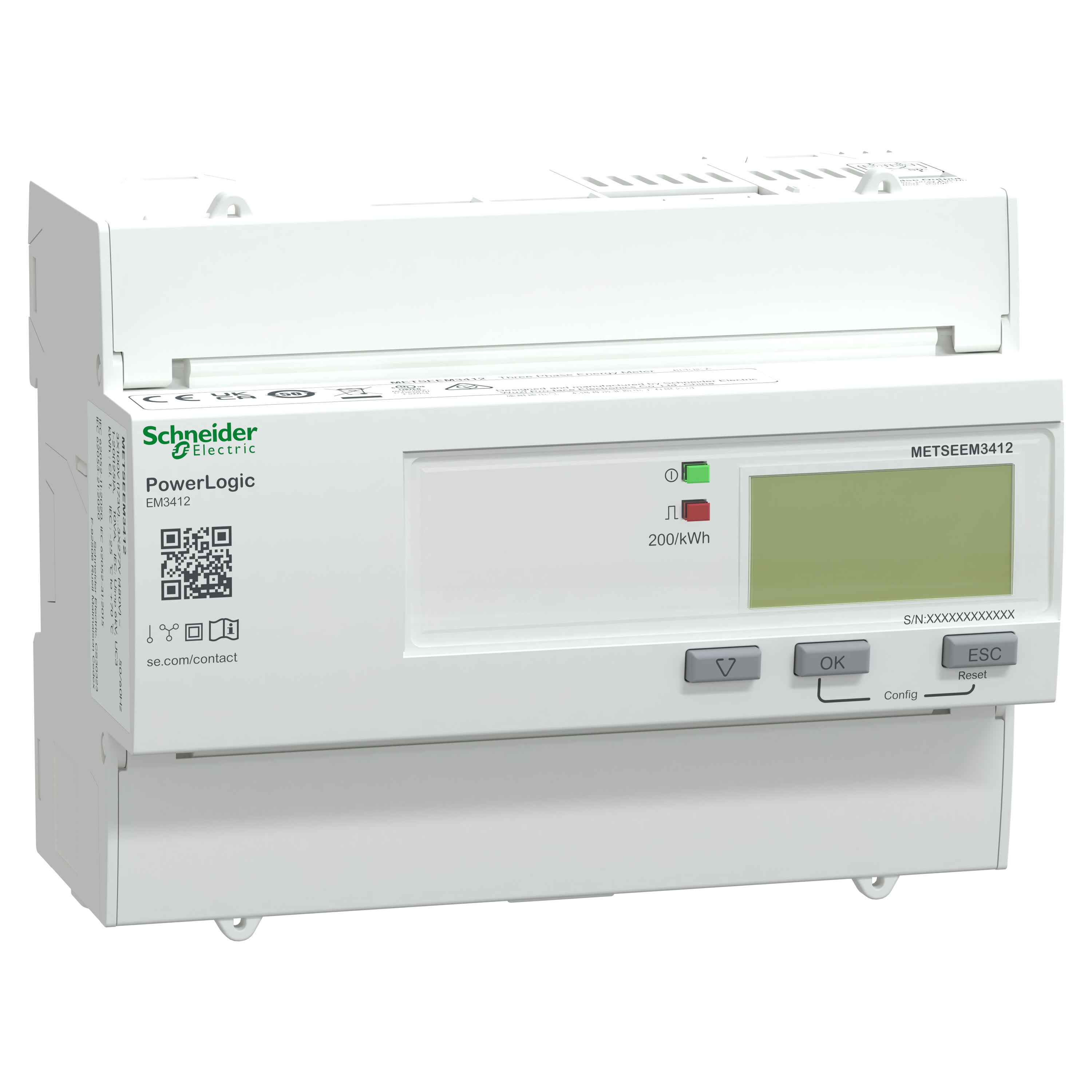Schneider Electric - PowerLogic - compteur énergie classe 1 - tri - 125A