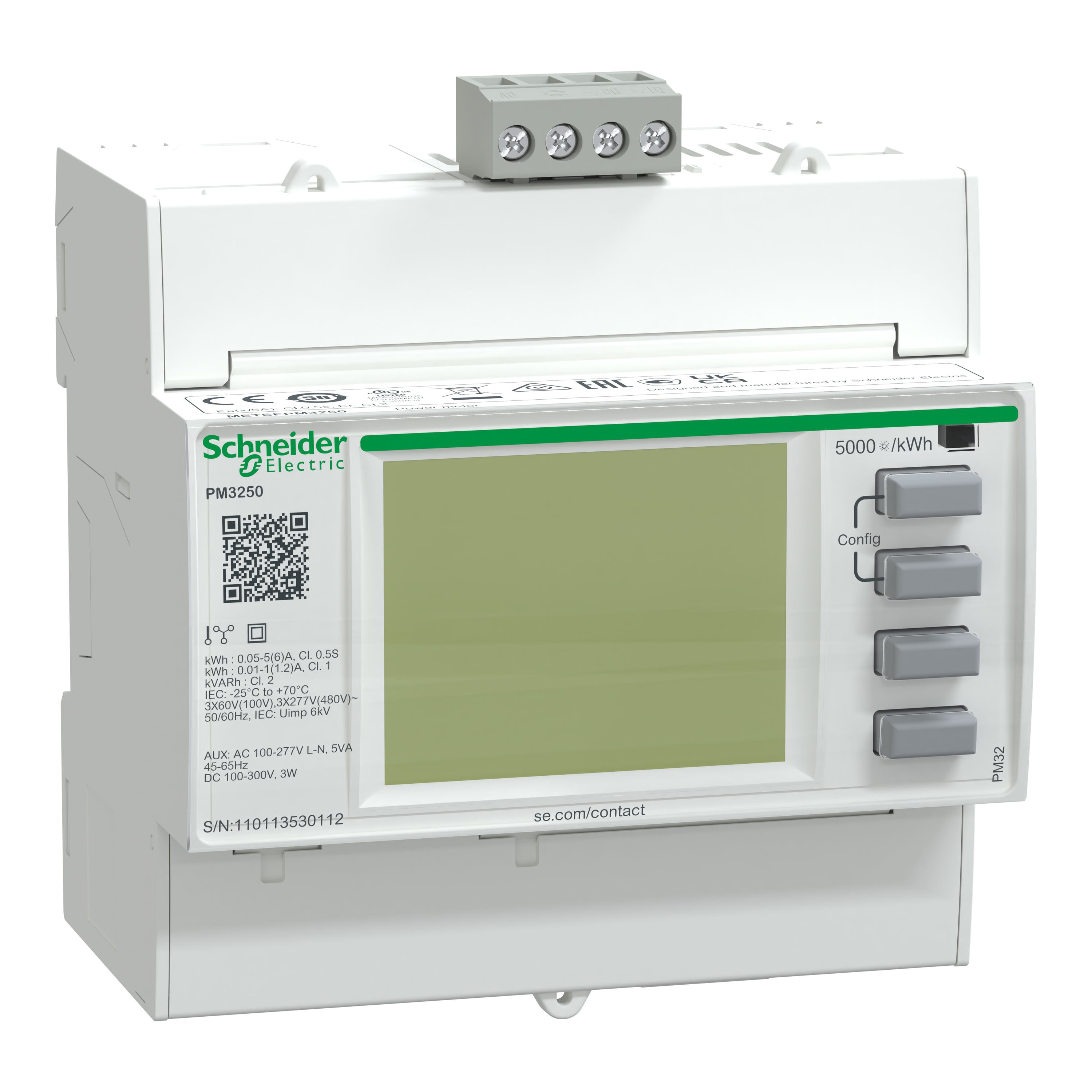 Schneider Electric - Reconditionné - PowerLogic - centrale de mesure - PM3250 - modulaire - Modbus