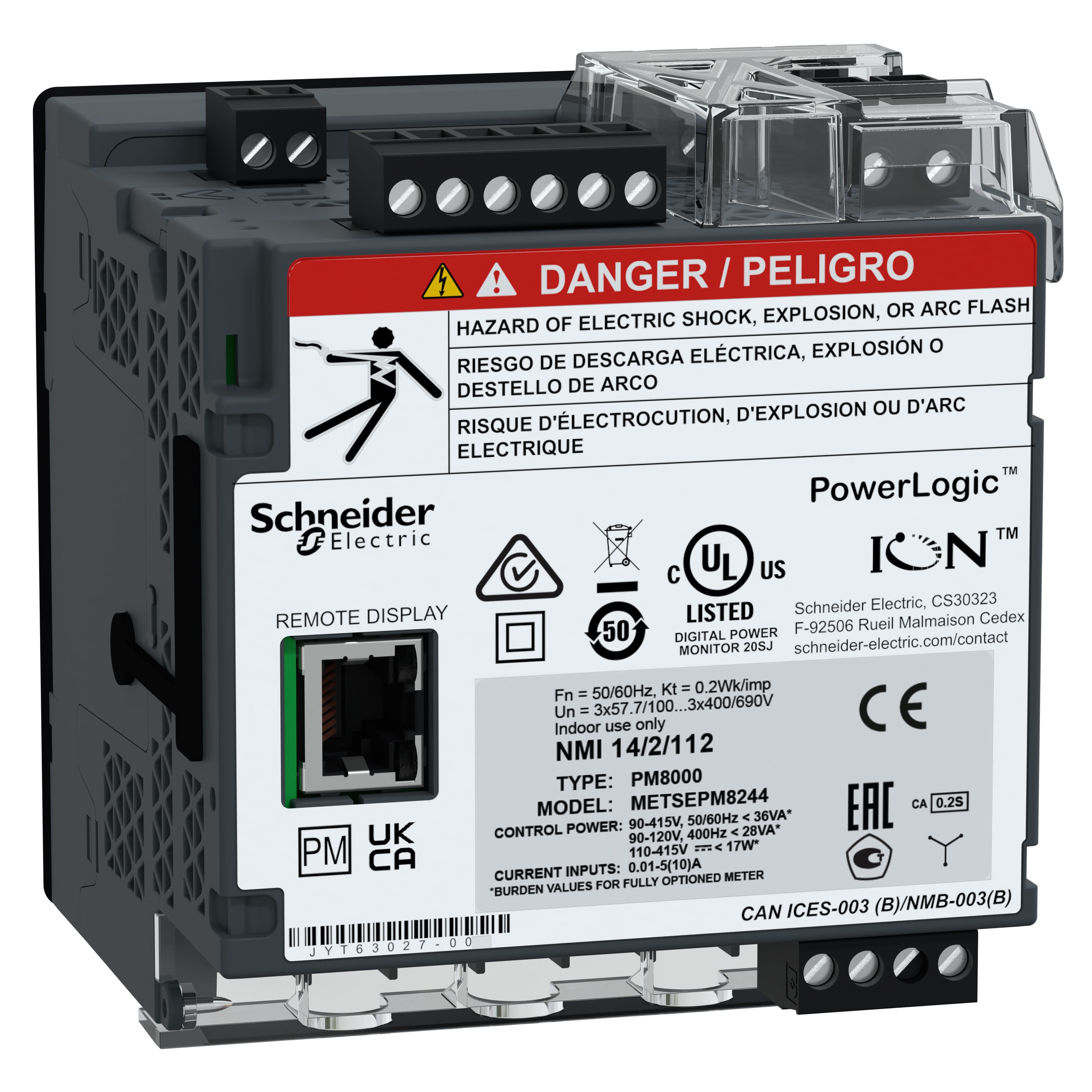 Schneider Electric - Reconditionné - PowerLogic PM - pack centrale de mesure - avec écran déporté
