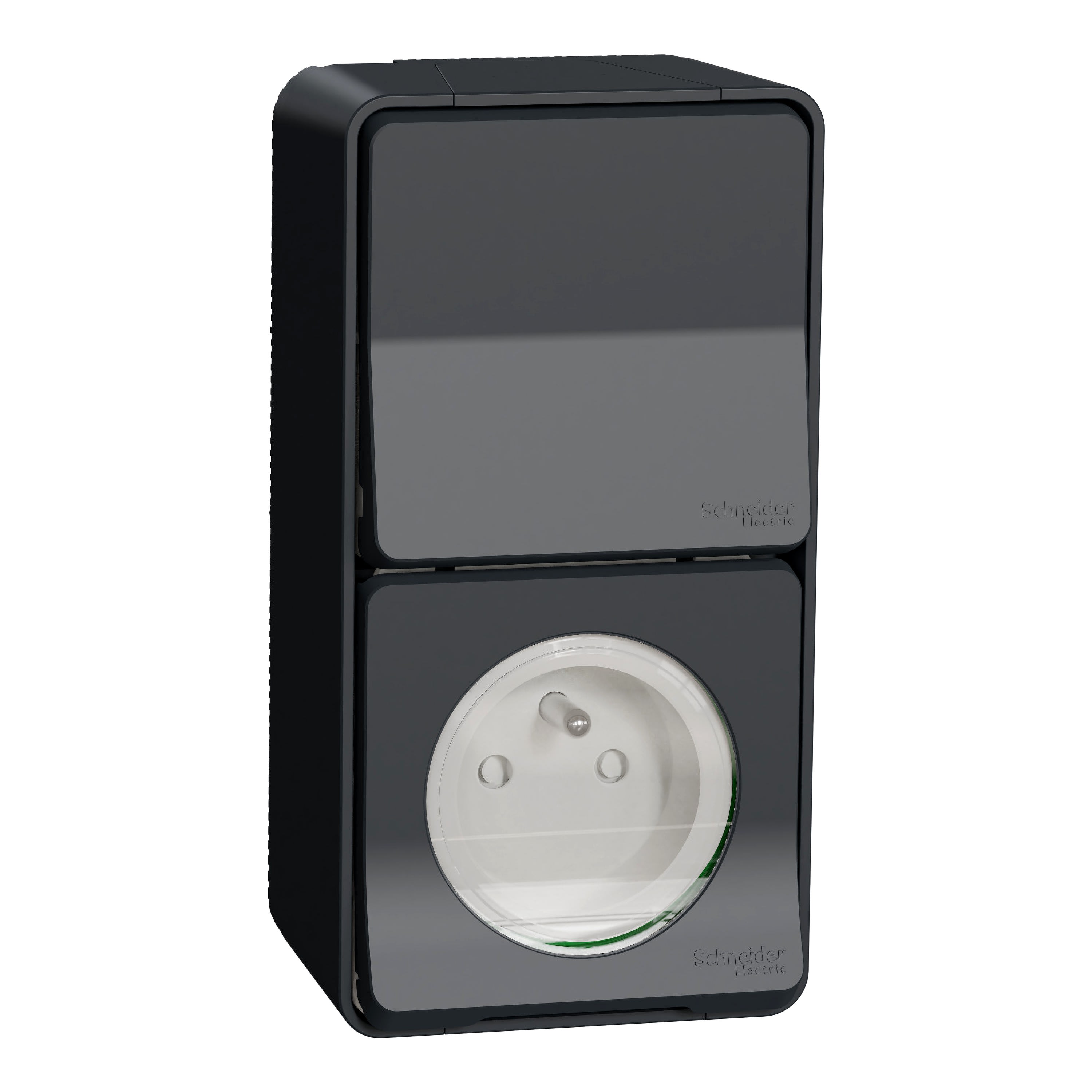 Schneider Electric - Reconditionné - Mureva Styl Prise 2P+T va et vient verti. saillie IP55 IK08 gris