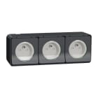Schneider Electric - Reconditionné -Mureva Styl Triple PC 2P+T horiz précâblée saillie IP55 IK08 gris