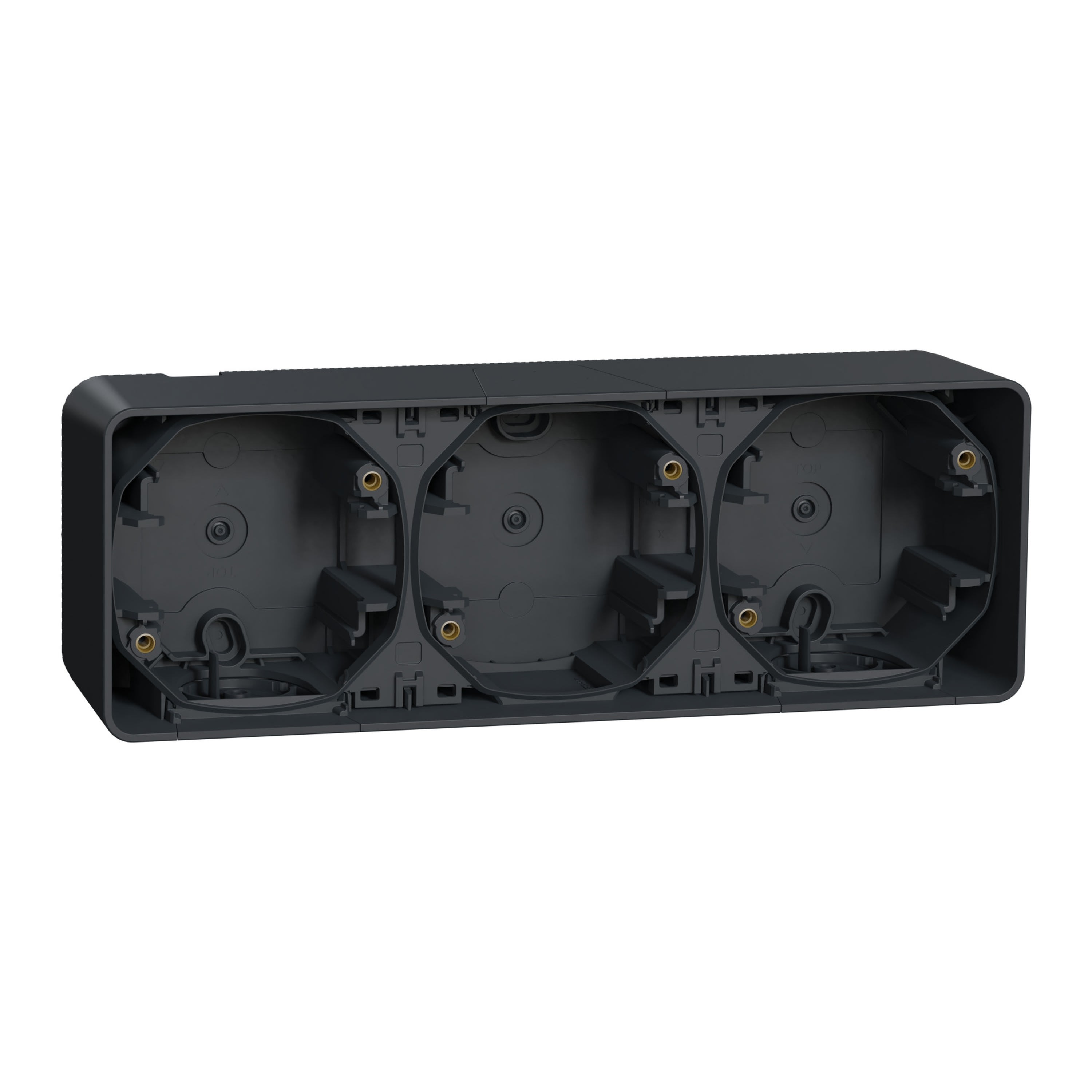 Schneider Electric - Reconditionné - Mureva Styl - Boîte 3 postes horiz. saillie -IP55- IK08 - gris