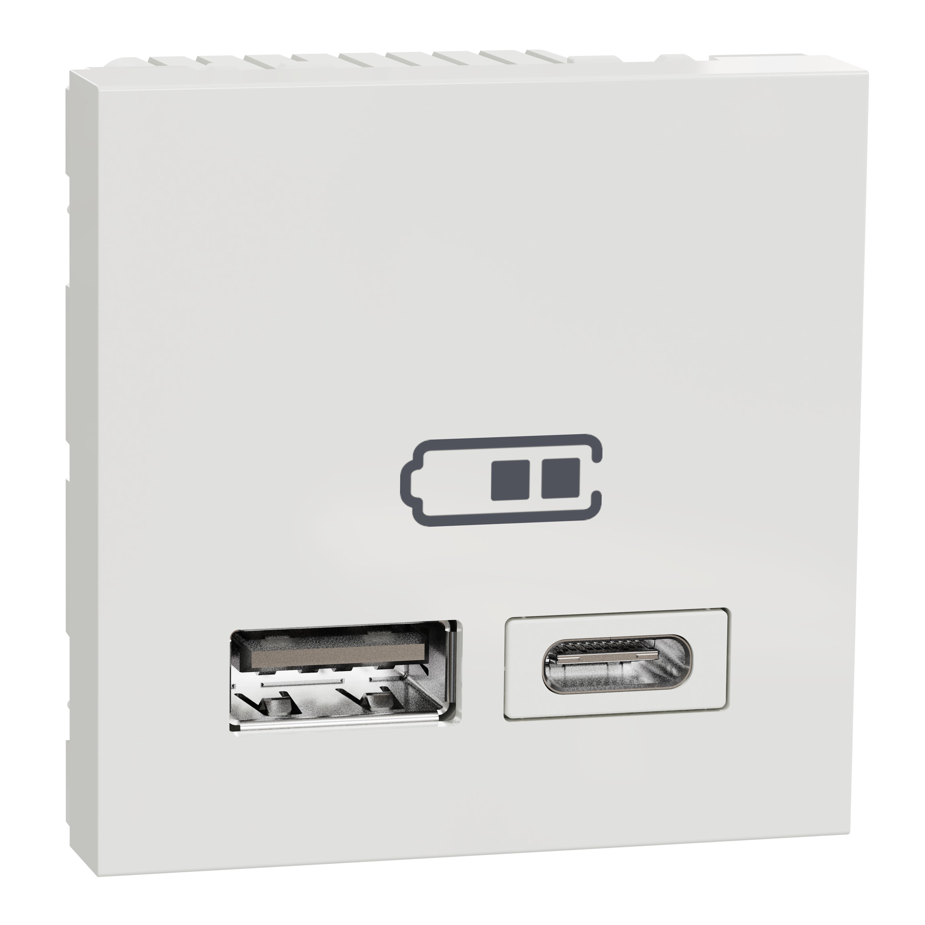 Schneider Electric - Reconditionné - Unica - chargeur USB double 5Vcc 2,4A A+C 2 mod -blc - méca seul