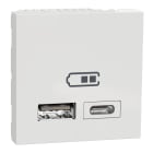 Schneider Electric - Reconditionné - Unica - chargeur USB double 5Vcc 2,4A A+C 2 mod -blc - méca seul