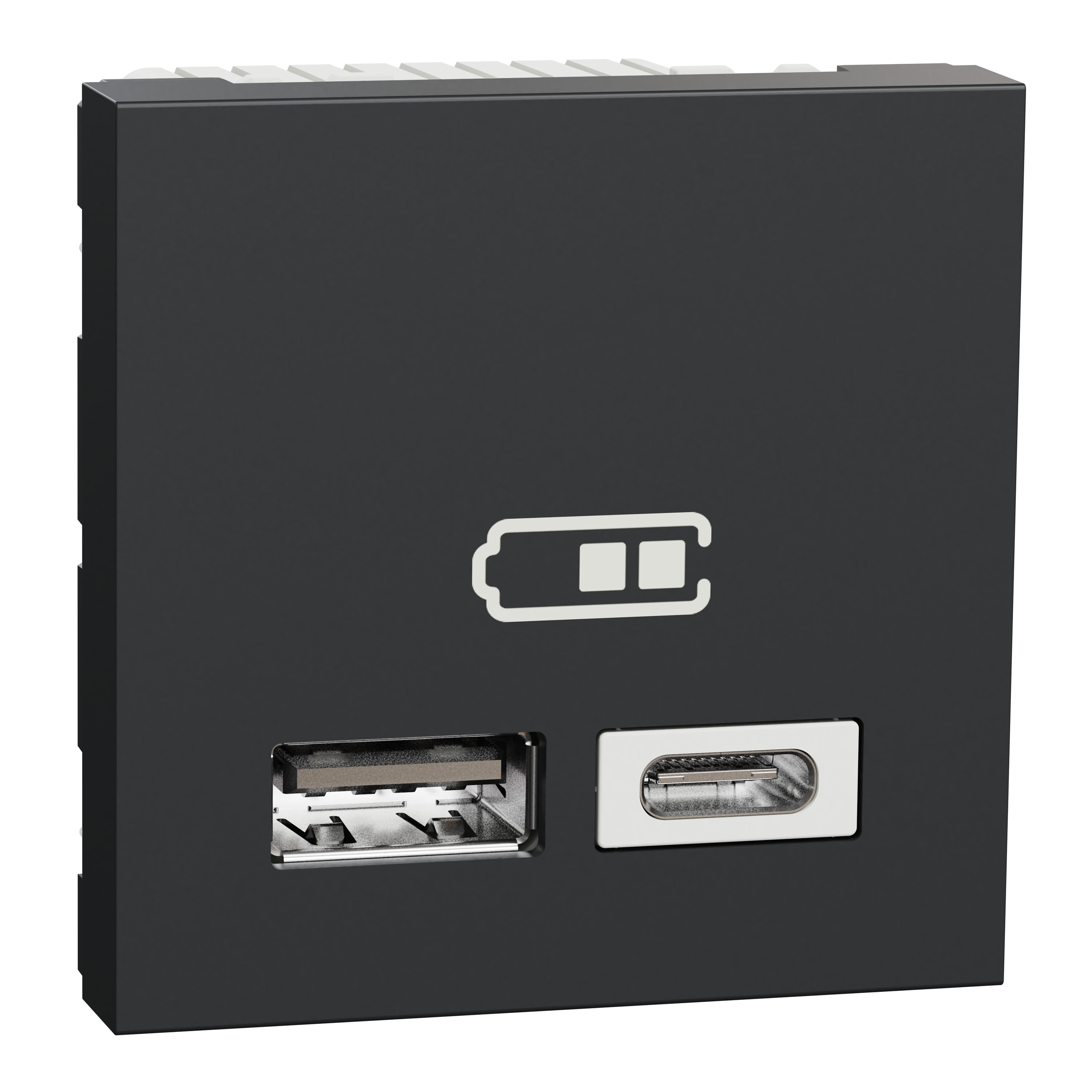 Schneider Electric - Reconditionné - Unica - chargeur USB double 5Vcc 2,4A A+C 2 mod -anth- méca seul