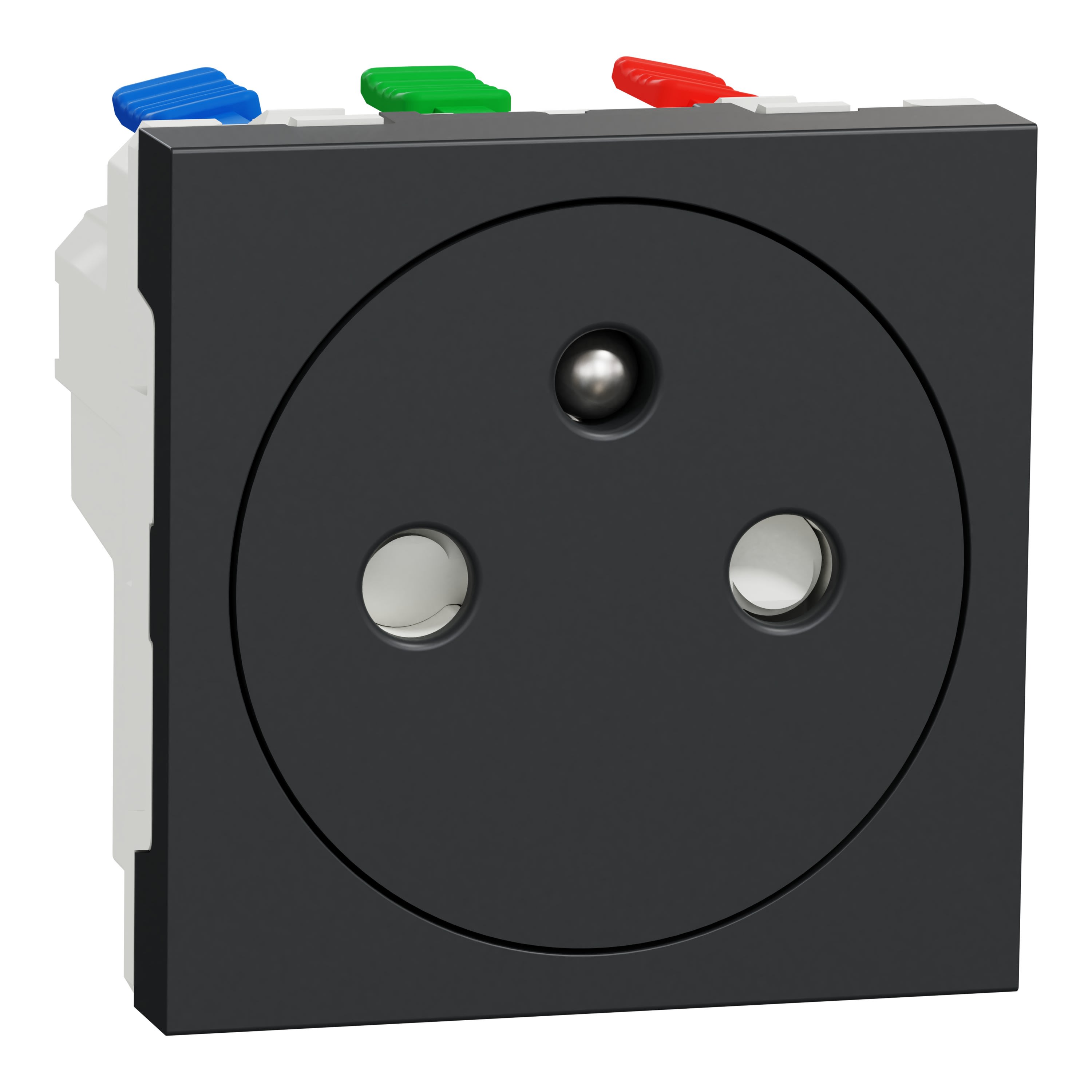 Schneider Electric - Reconditionné - Unica -prise 2P+T- FR- 90° affleurant - rapide -Anth - méca seul