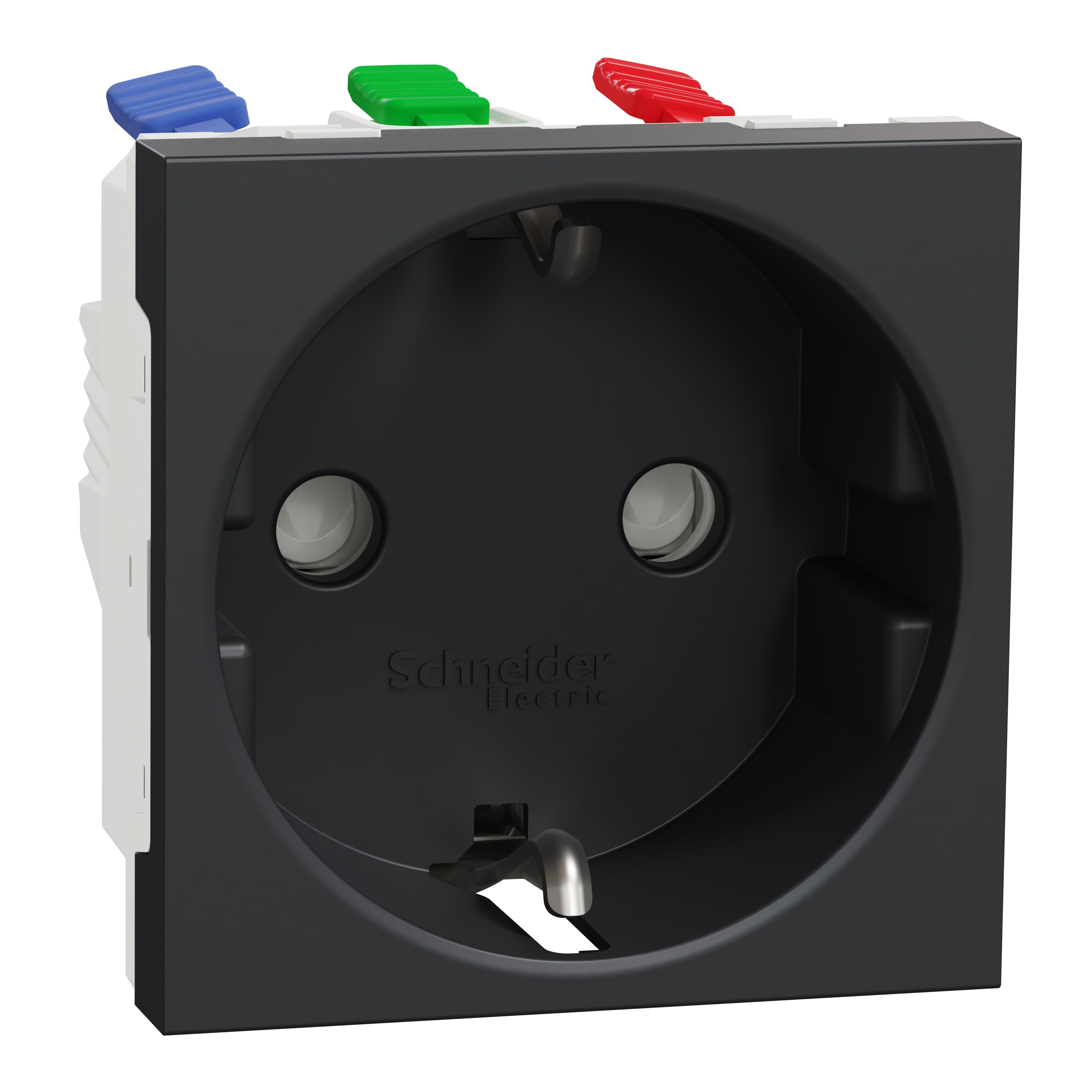 Schneider Electric - Reconditionné - Unica prise 2P+T - DE - connexion rapide- Anthracite - méca seul