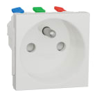 Schneider Electric - Reconditionné - Unica -prise 2P+T- FR- 90° rapide traversant - Blanc - méca seul