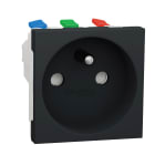 Schneider Electric - Reconditionné - Unica -prise 2P+T- FR- 90° rapide travers -Anthracite- méca seul