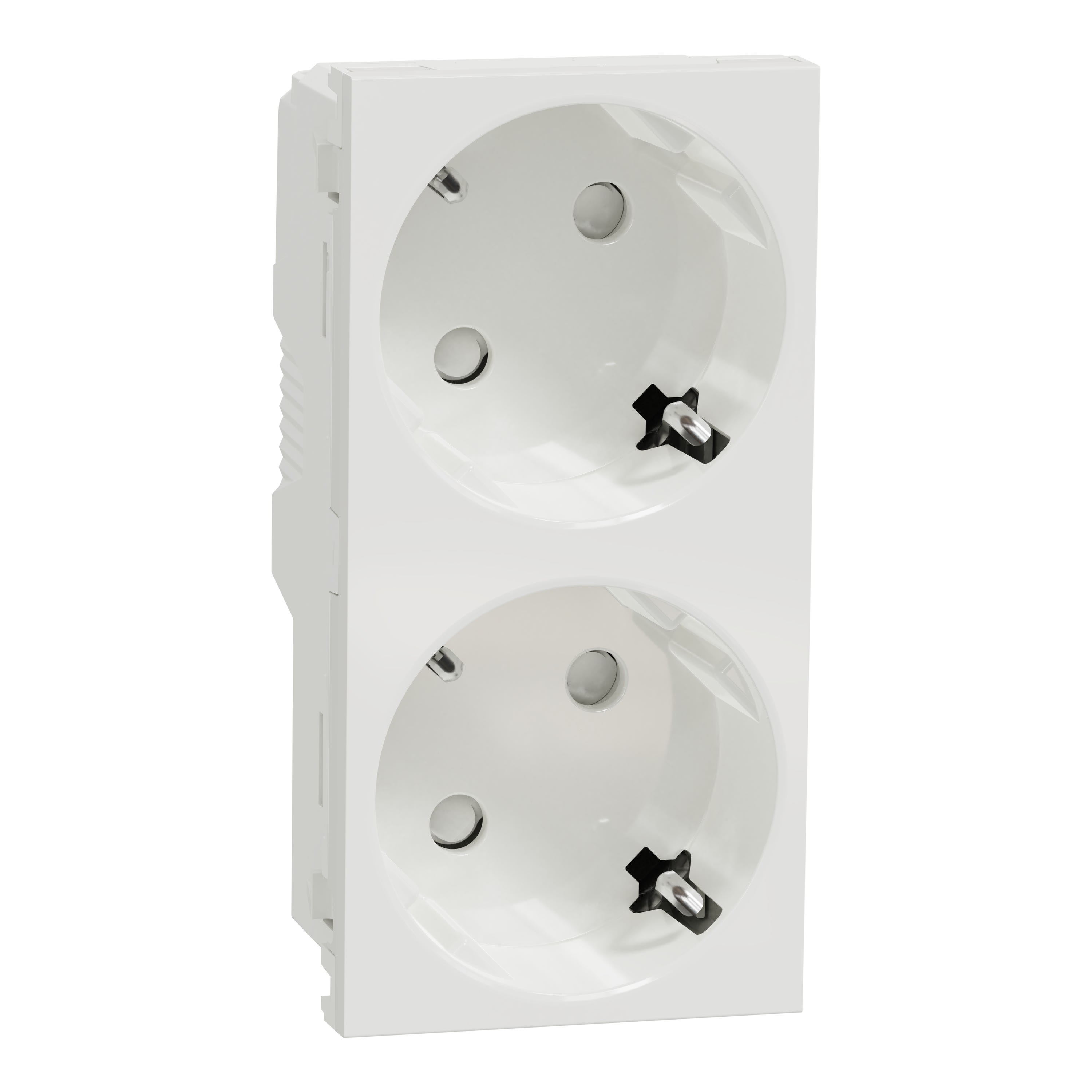 Schneider Electric - Reconditionné - Unica - prise double 2P+T - DE - 45° - vis - Blanc - méca seul