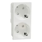 Schneider Electric - Reconditionné - Unica - prise double 2P+T - DE - 45° - vis - Blanc - méca seul