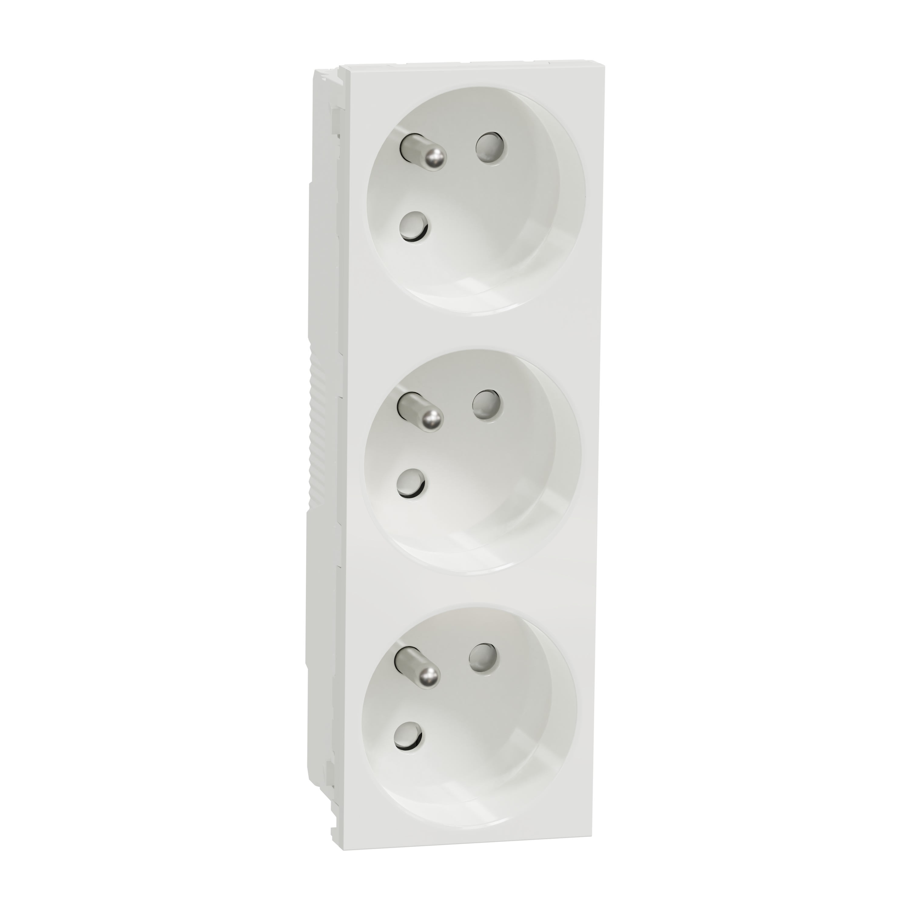 Schneider Electric - Reconditionné - Unica - prise triple 2P+T - FR - 45° - Blanc - méca seul