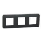 Schneider Electric - Reconditionné - Unica Pro - plaque de finition - Anthracite - 3 postes