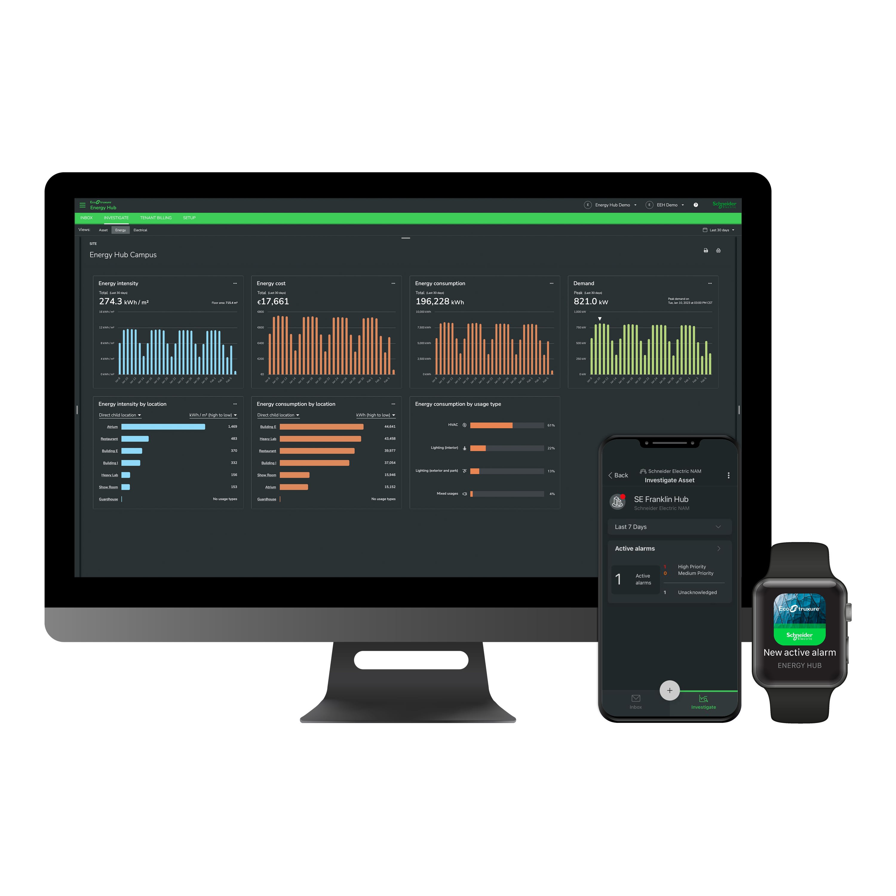 Schneider Electric - Energy Hub Essential - Analyse Elec,Gaz,Eau,Temp,Hygro - 1 credit - 3 ans