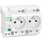 Schneider Electric - Reconditionné - Resi9 XE - combiné disj+2 Prises - 1P+N 16A courbe C embrochable