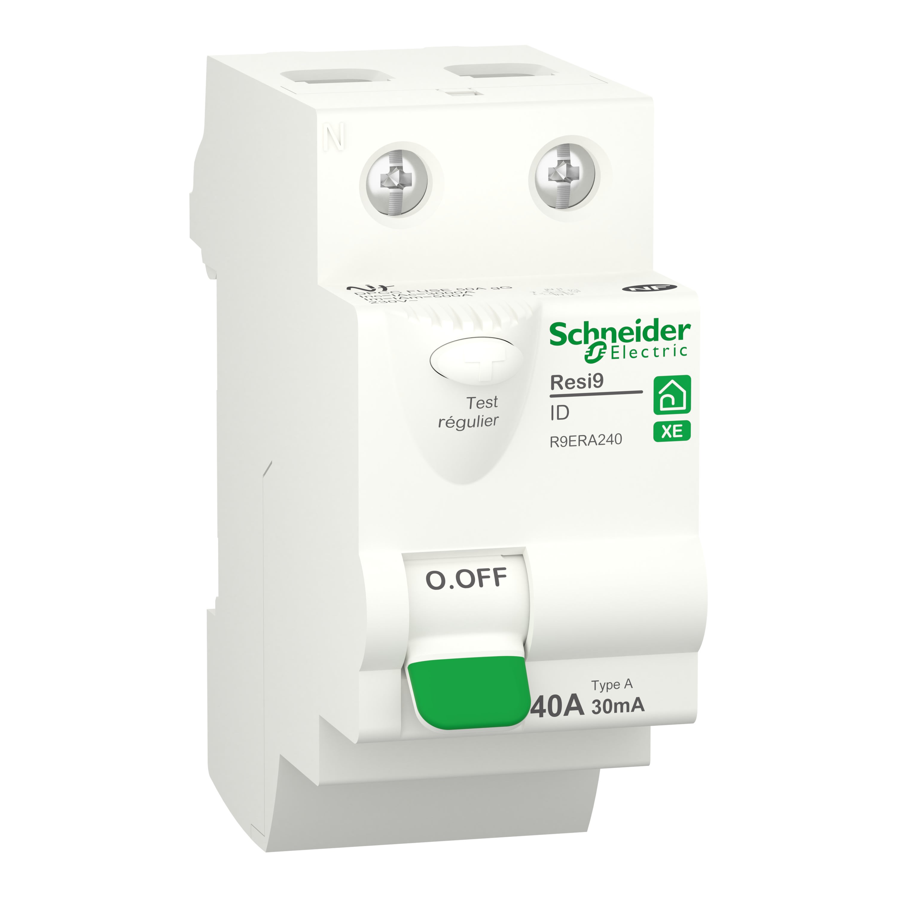 Schneider Electric - Reconditionné - Resi9 XE - inter. Diff. - 2P - 40A - 30mA - Type A - embrochable