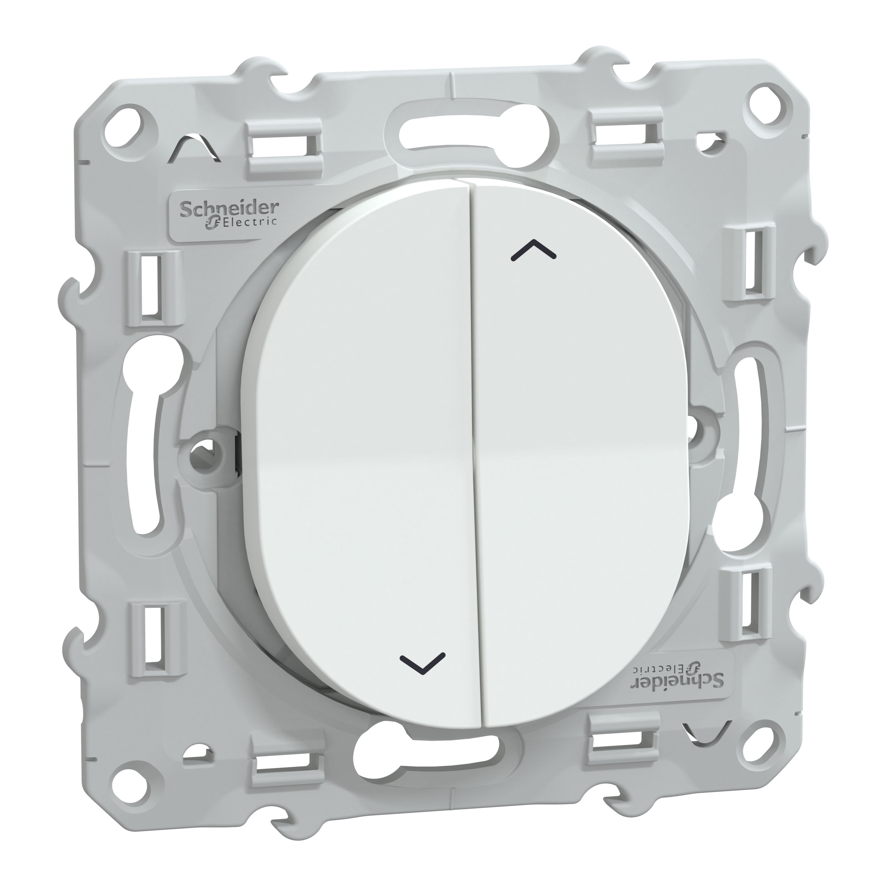 Schneider Electric - Reconditionné - Ovalis - interrupteur 2 boutons pour volet roulant- 6AX -Blanc